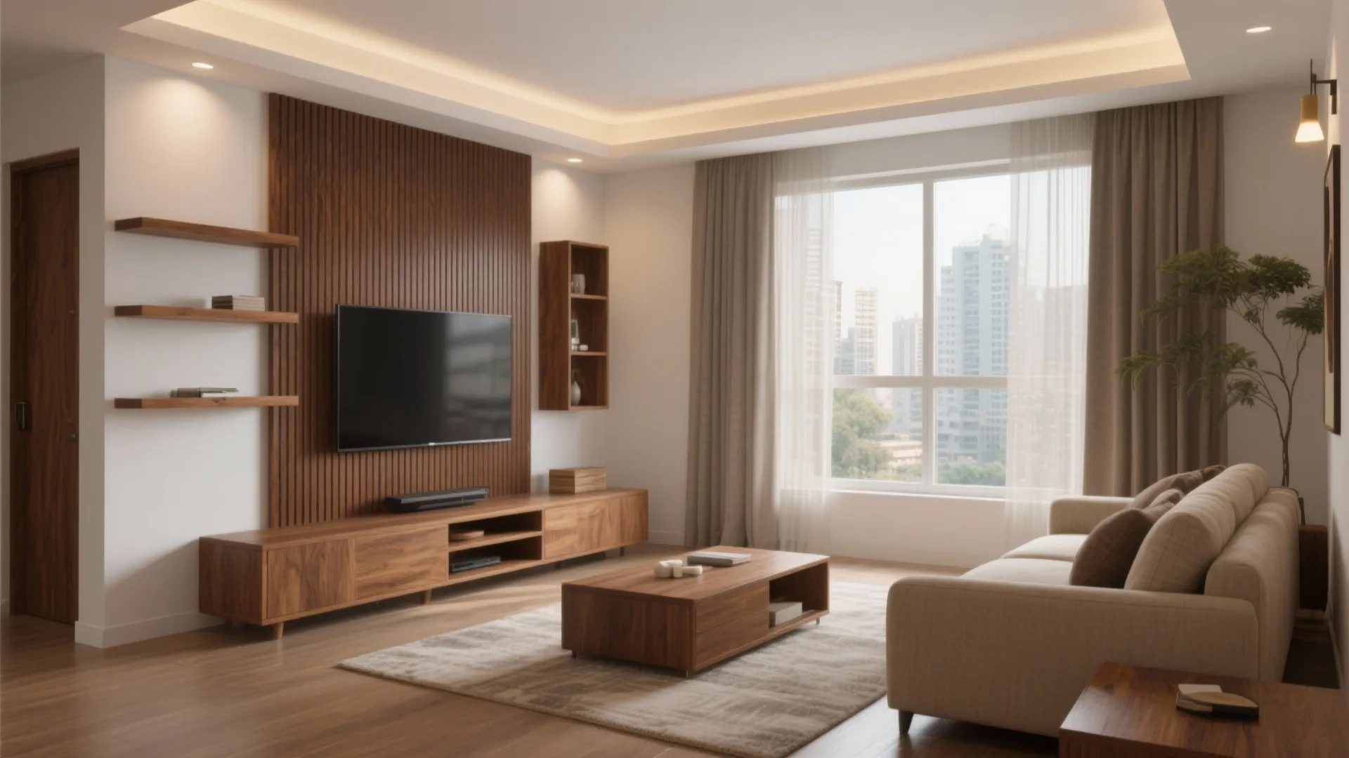 Warm Wood Elements to Ground the Home