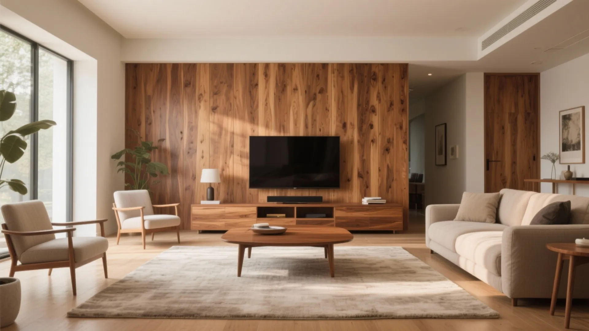 Warm Wood Elements in Living Areas