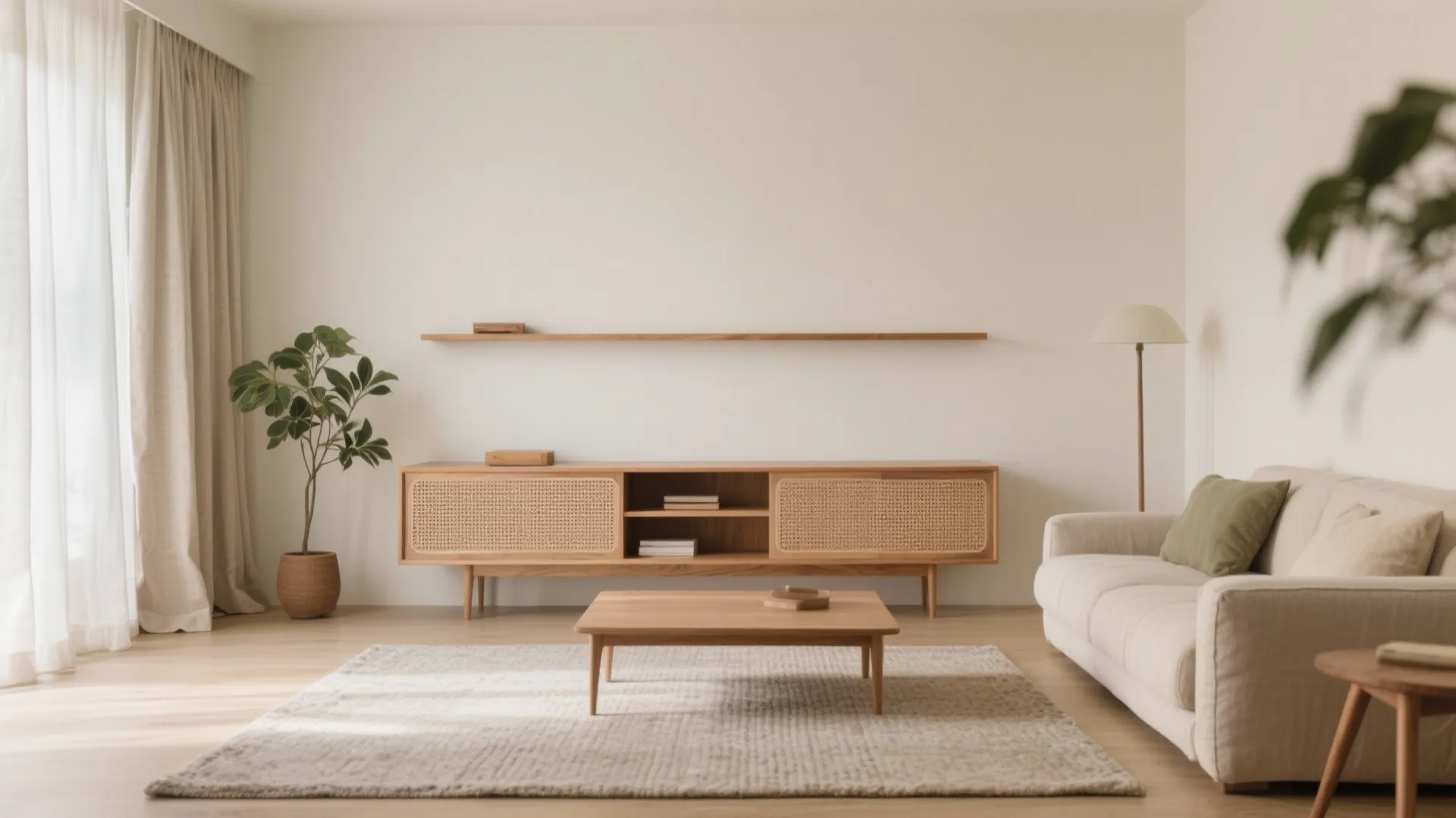 Warm Wood Accents for a Calmer Living Room