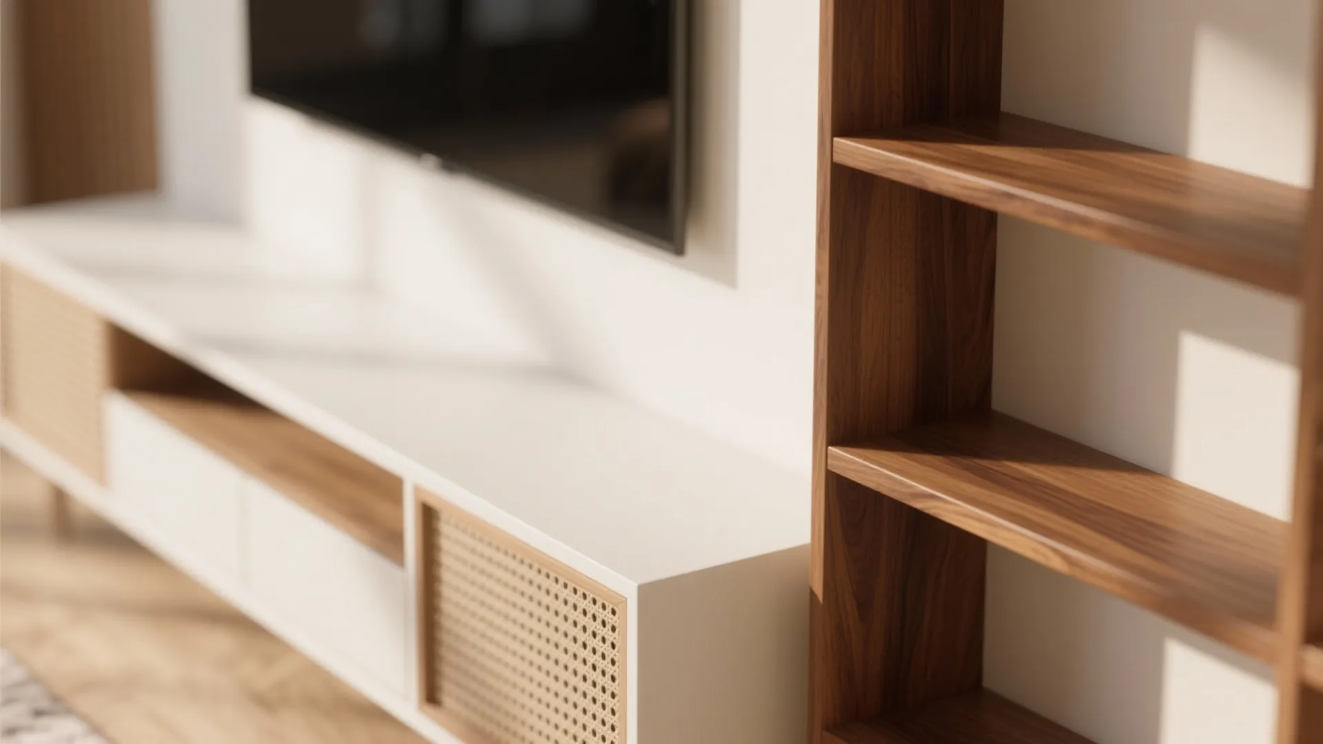 Warm wood accents to balance bright Dubai light