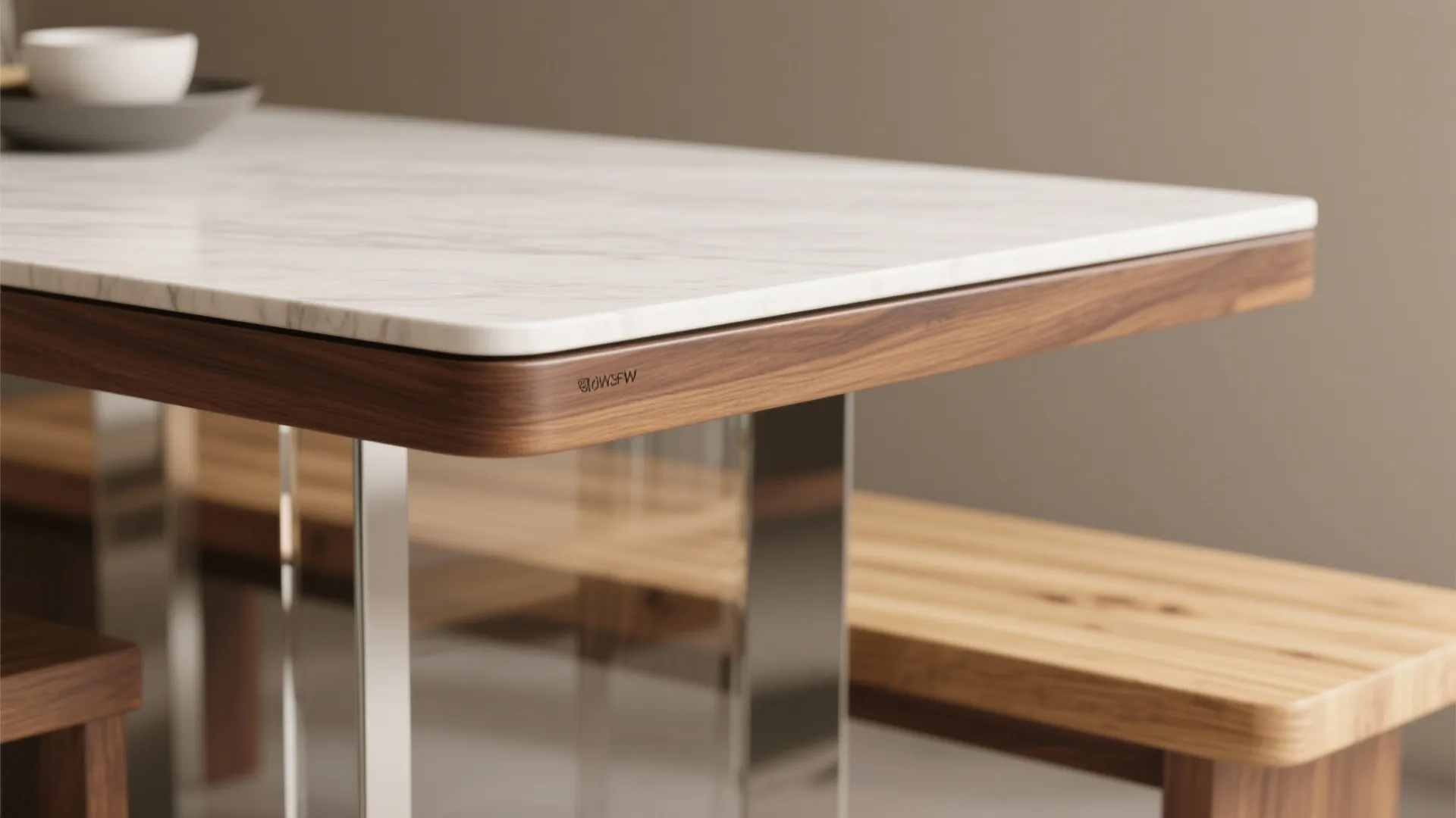 Warm wood tones and mixed materials