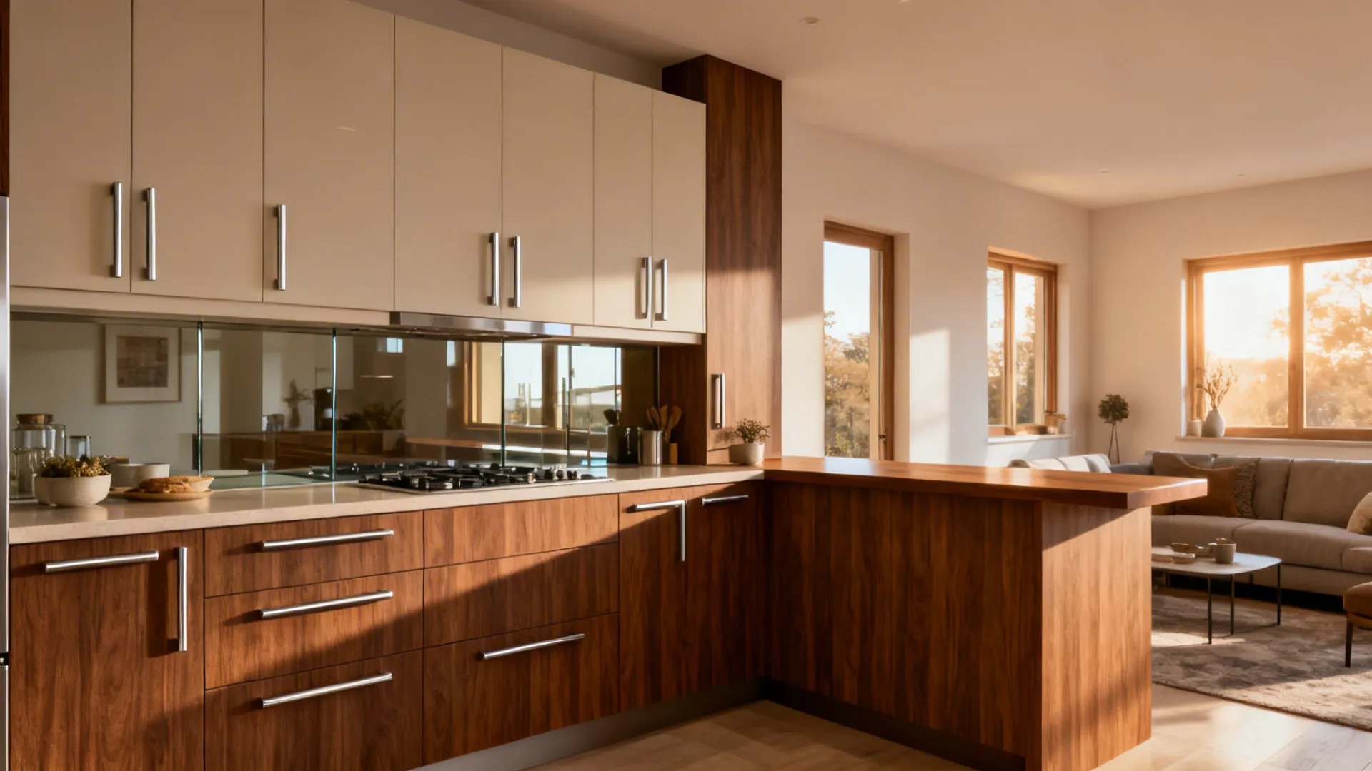 Warm wood tones with durable finishes