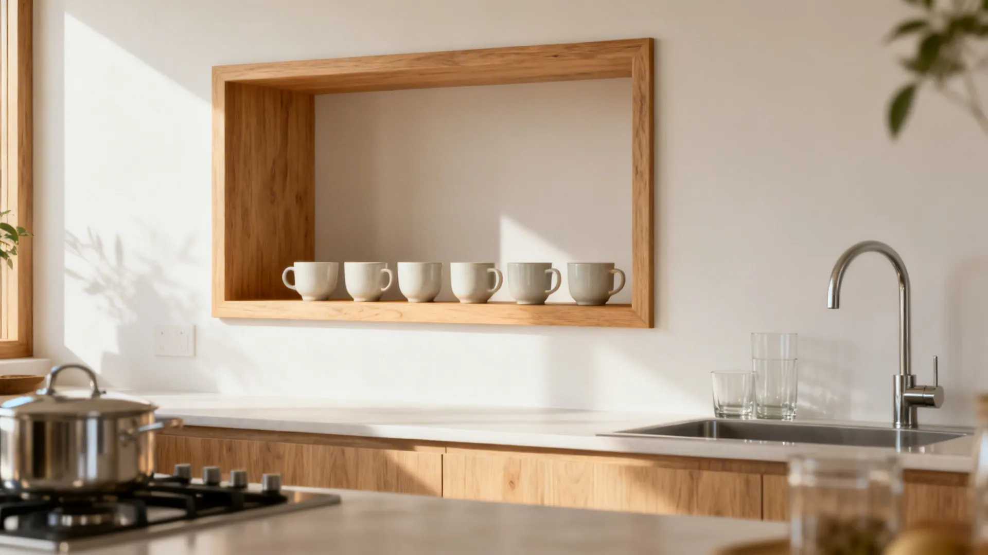 Warm Wood Accents to Ground Your Cup Set of 6