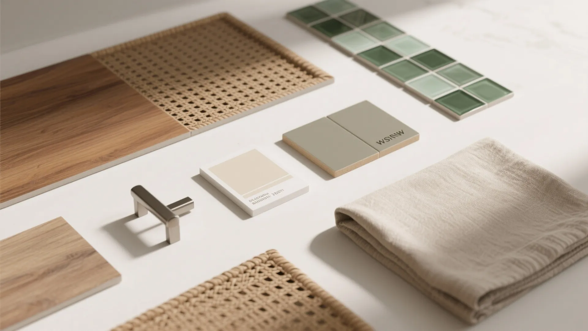 Warm wood, calm neutrals, and easy-clean shine