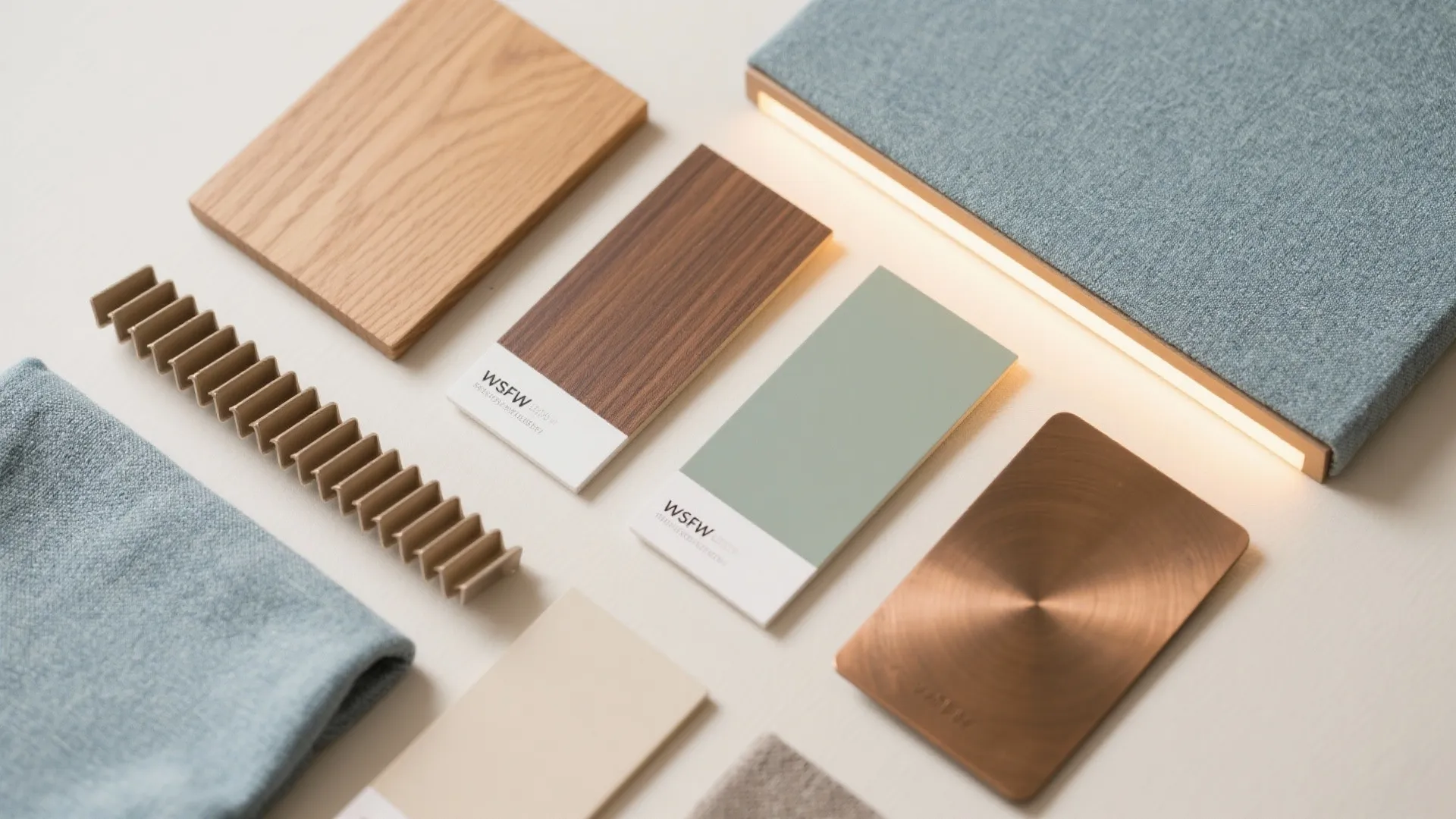 Warm wood accents to soften new-build starkness