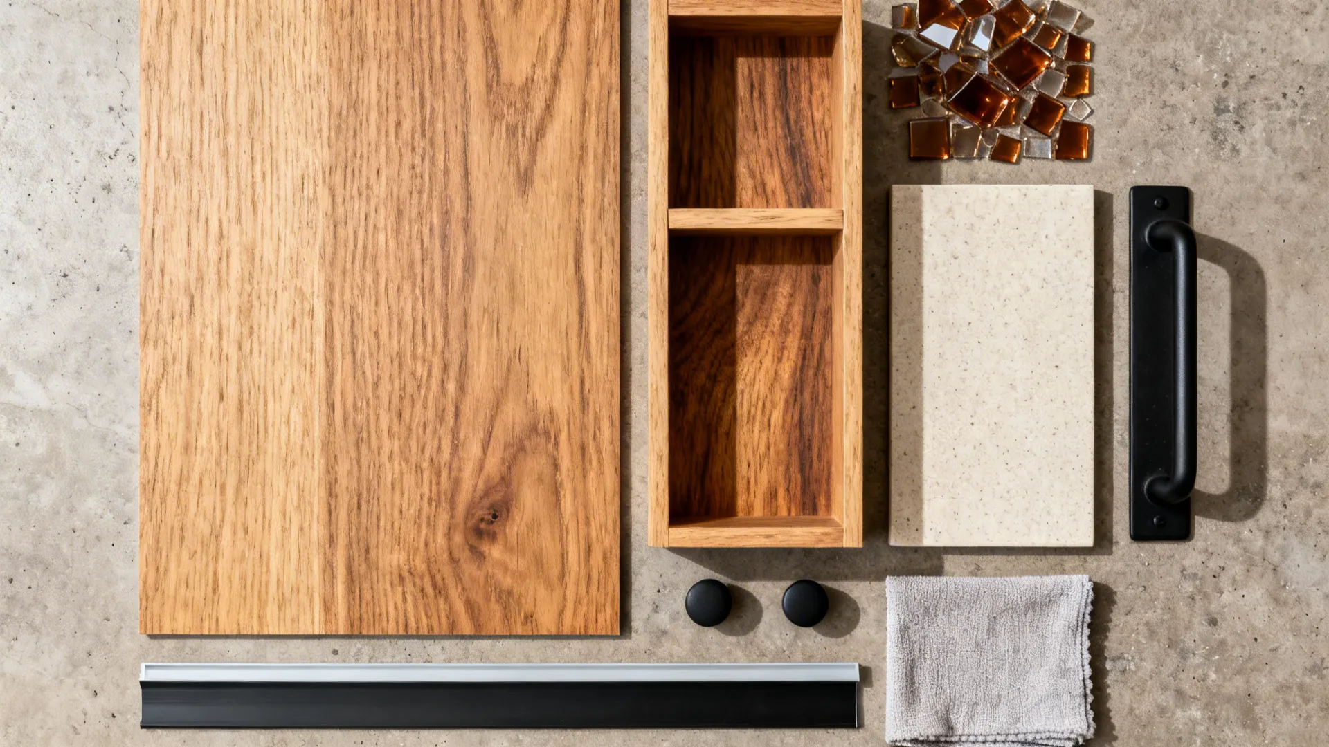 Warm wood accents with durable laminates