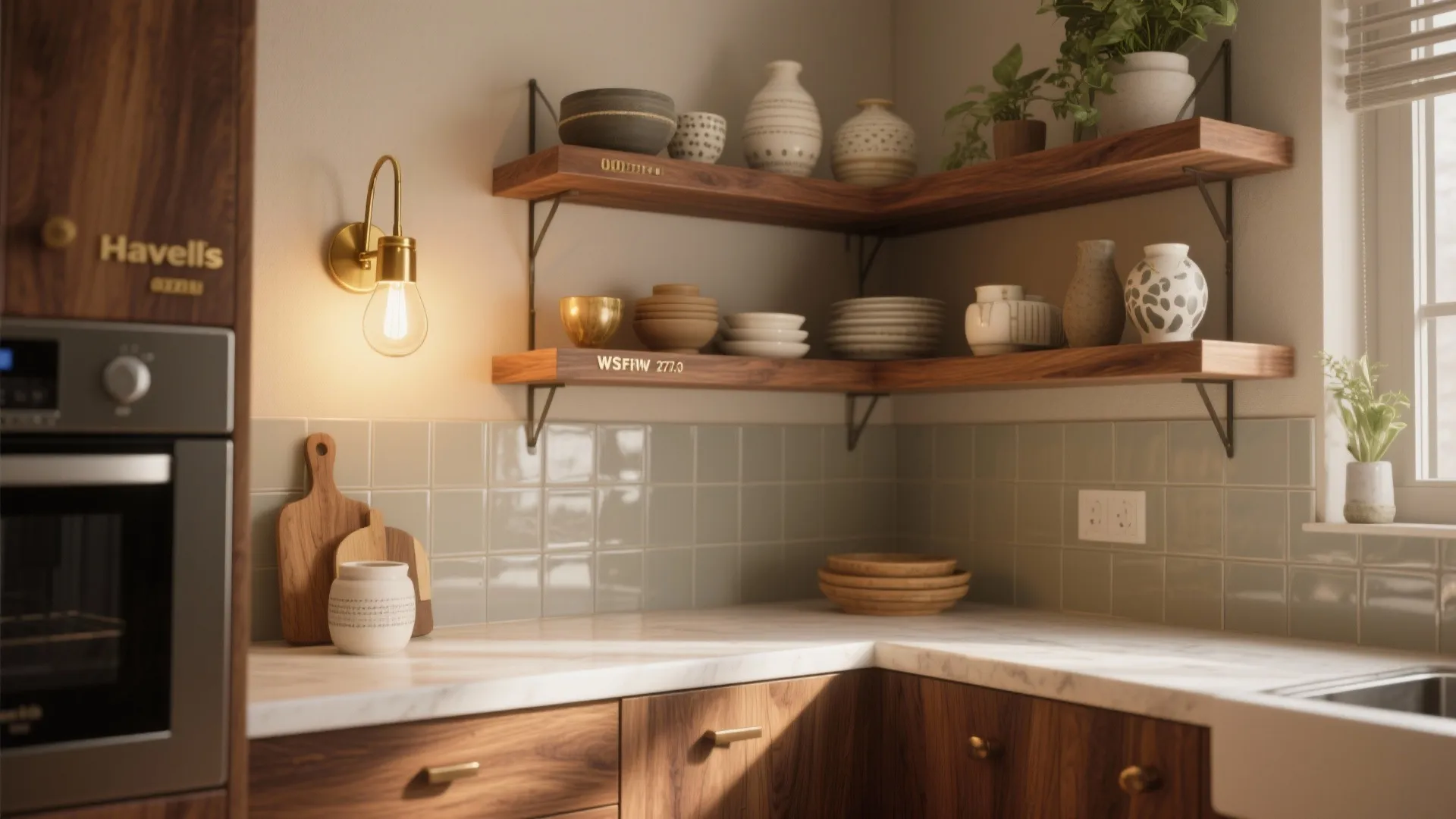 Warm wood tones elevated by light