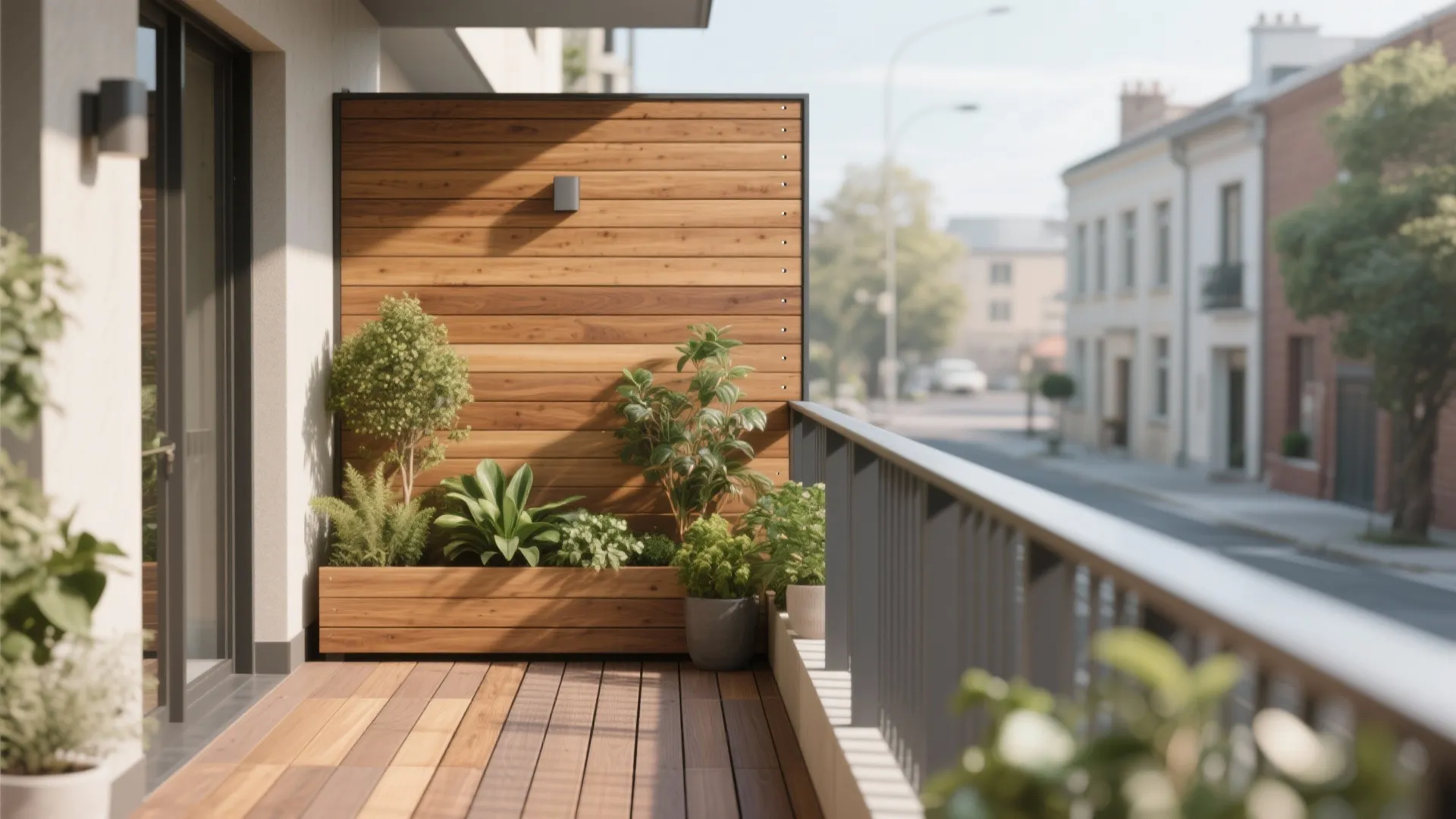 Warm wood accents with weatherproof finishes
