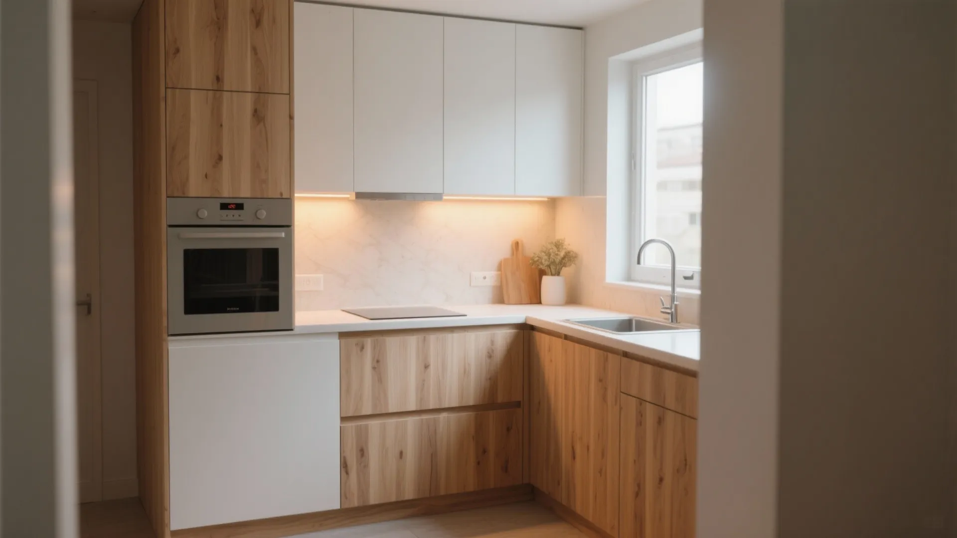 Warm wood accents without overpowering