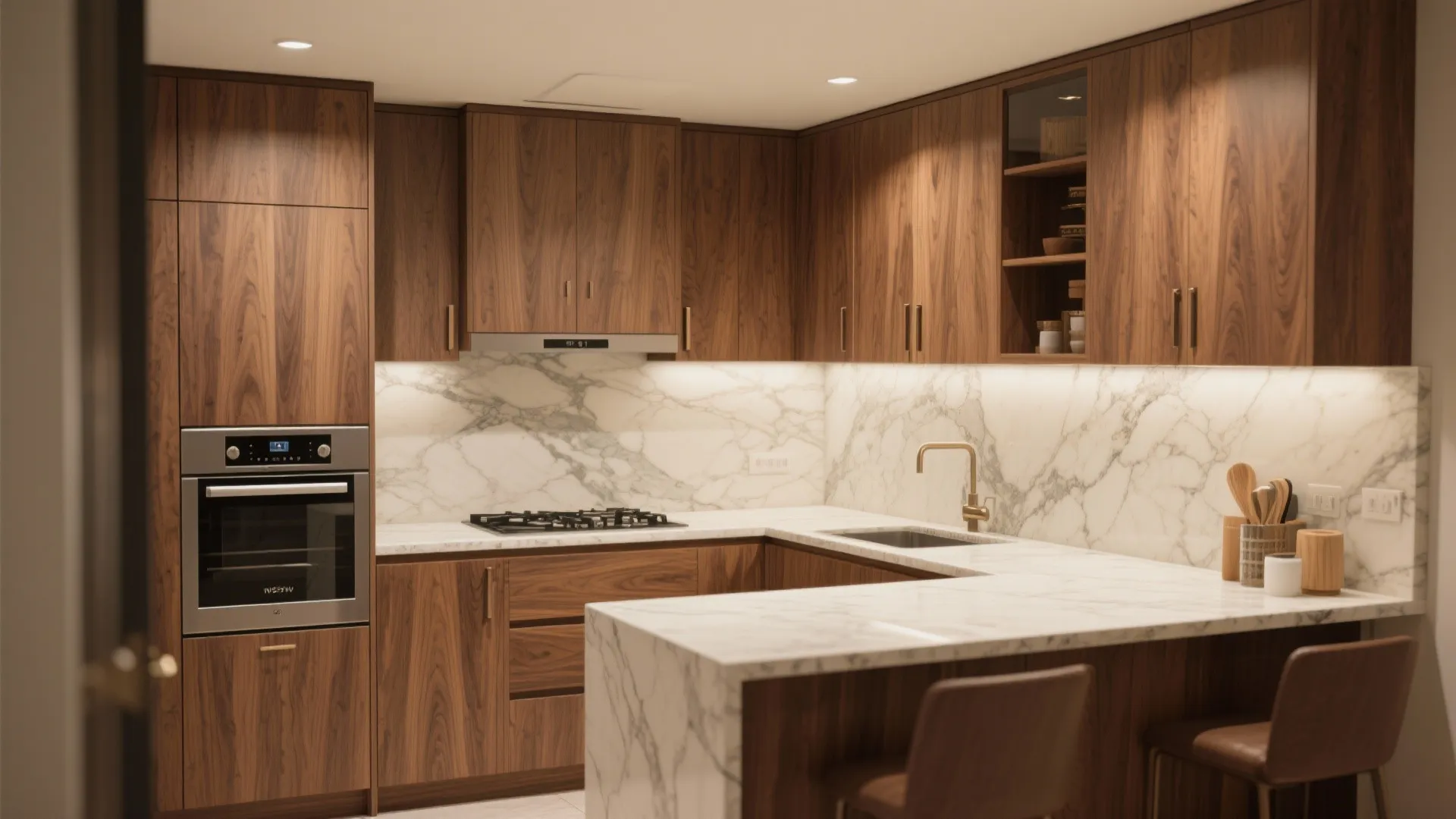 4) Warm Woods with Stone Accents