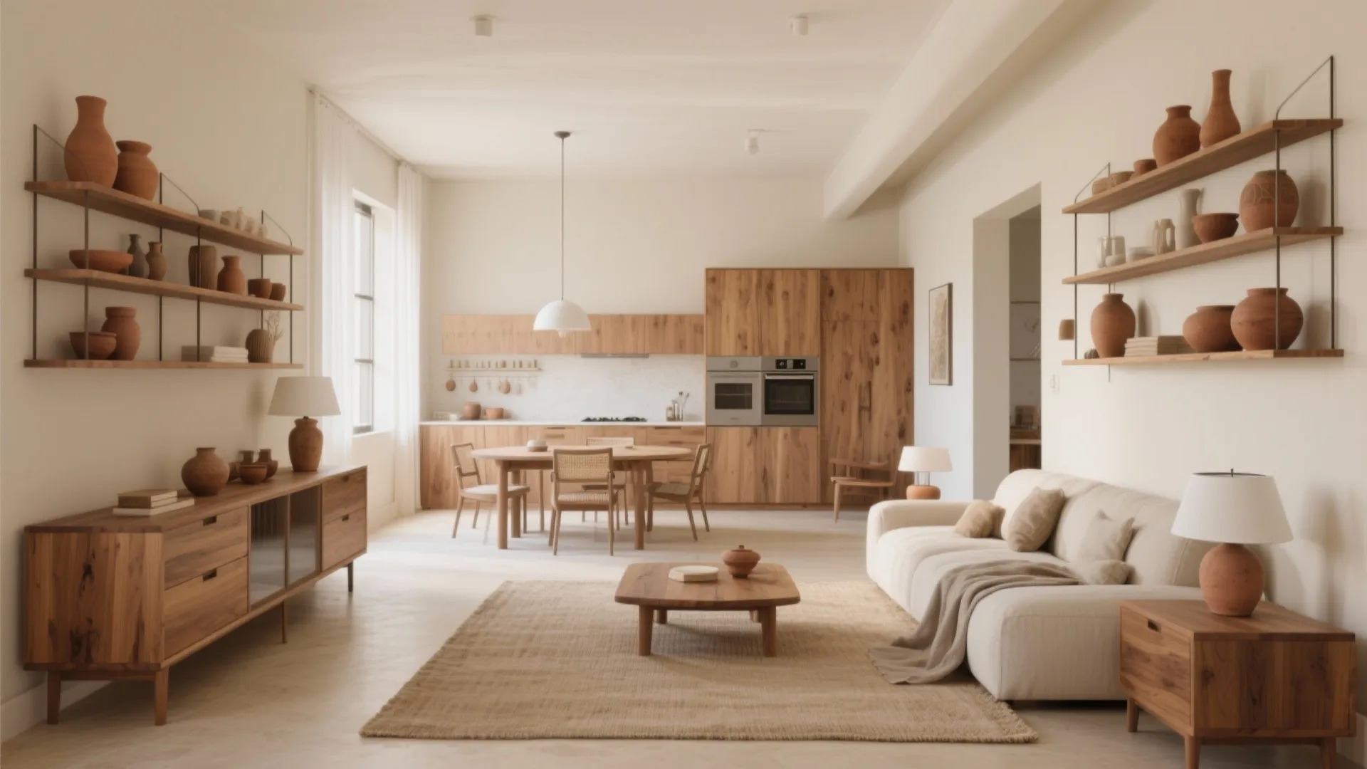 Warm Woods and Earth Tones for Cohesion