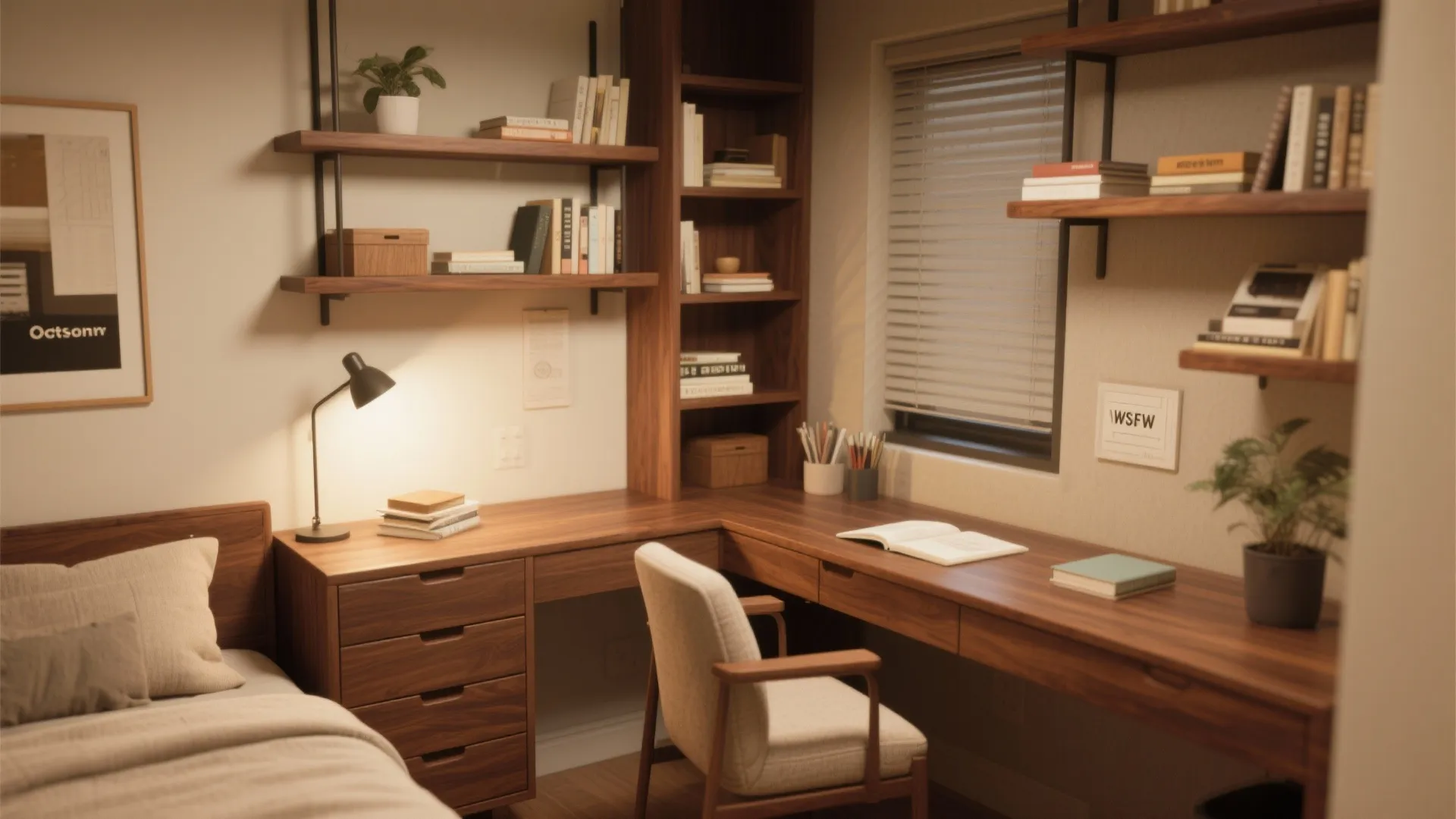 Warm wood accents for a cozy mood