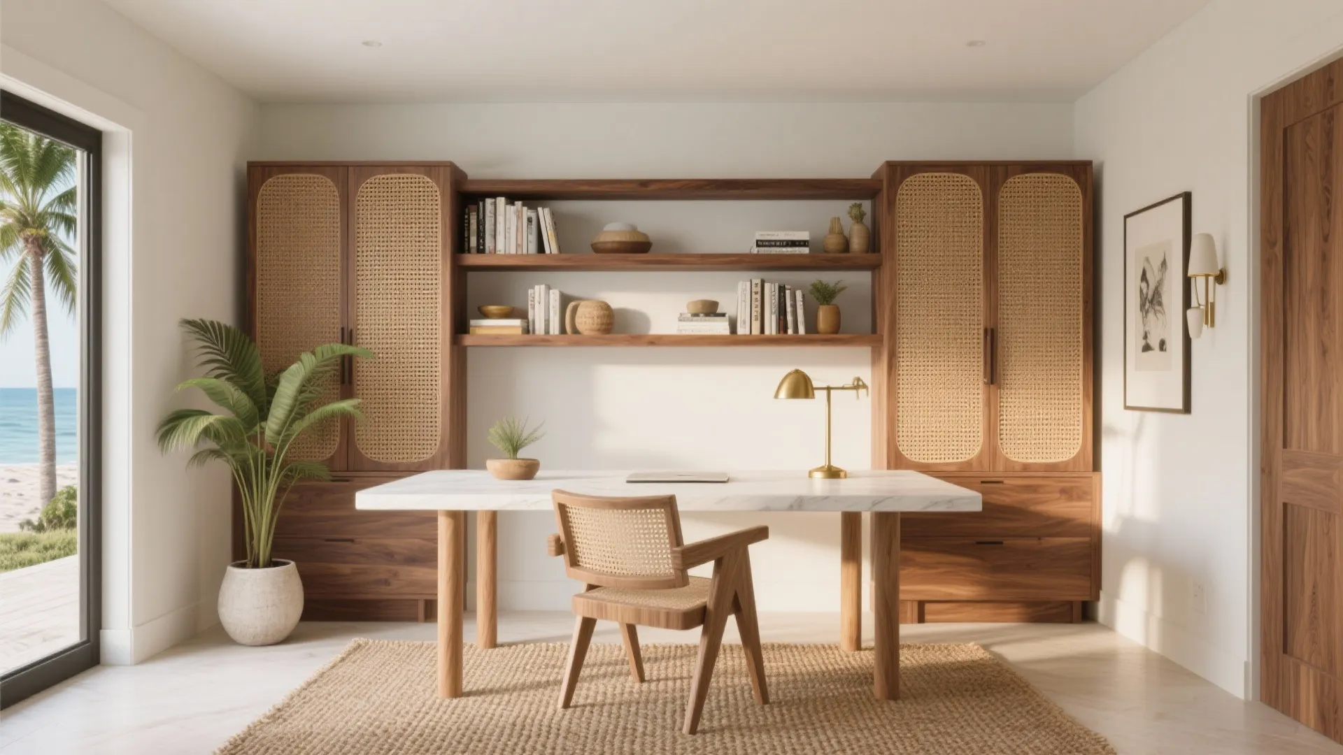 Warm Wood Accents with Tropical Textures