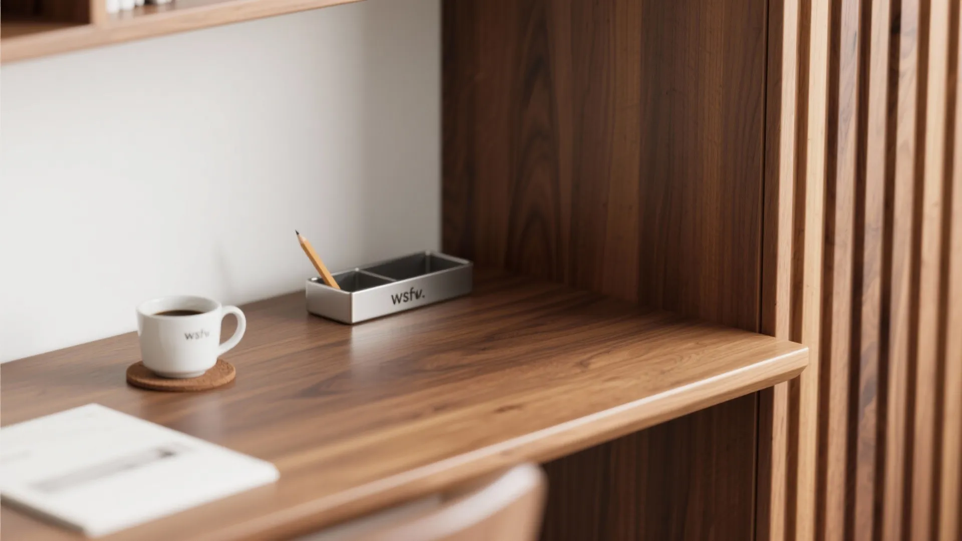 Warm wood elements for calm and focus