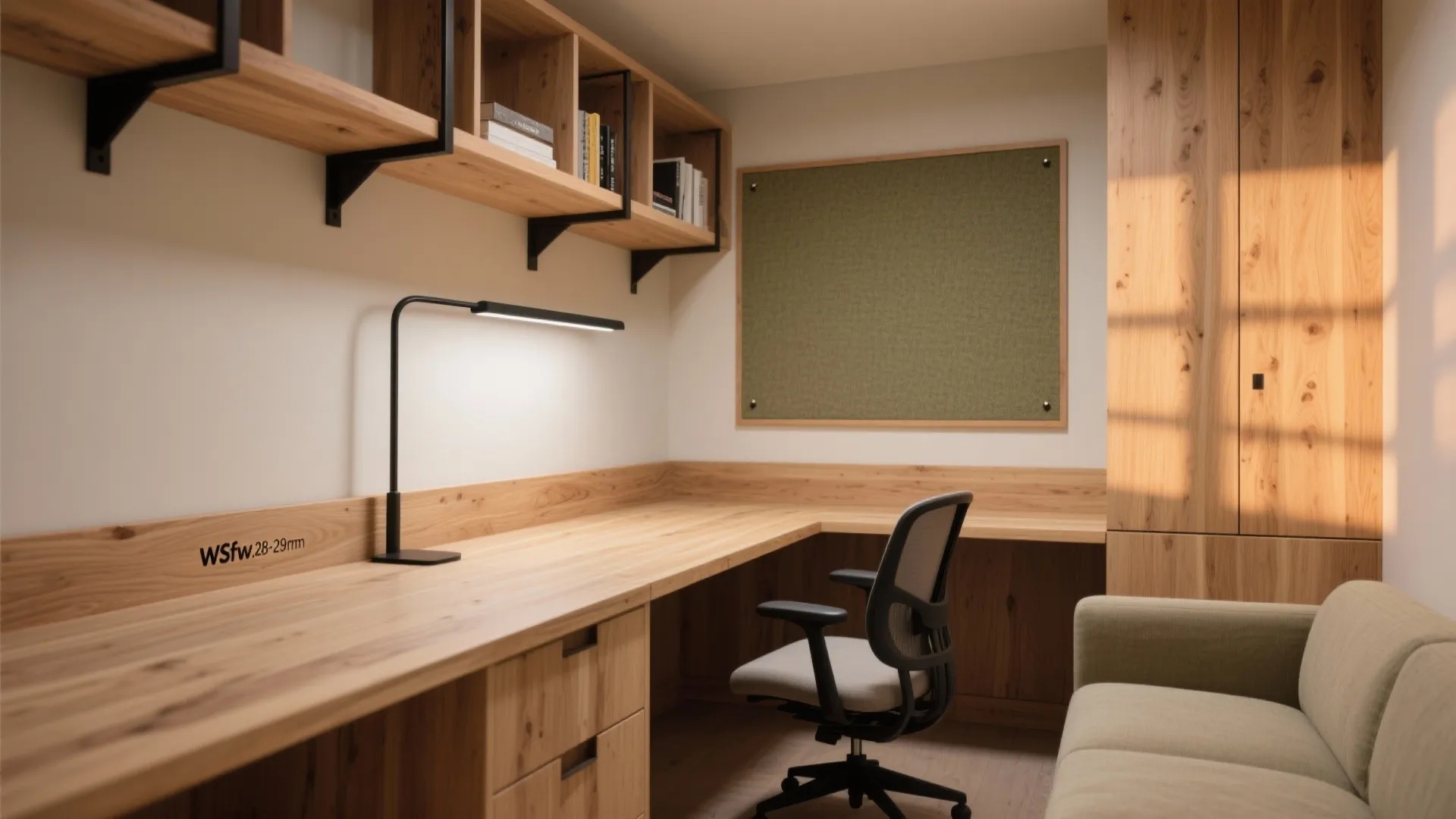 Warm wood accents for a calm, human feel