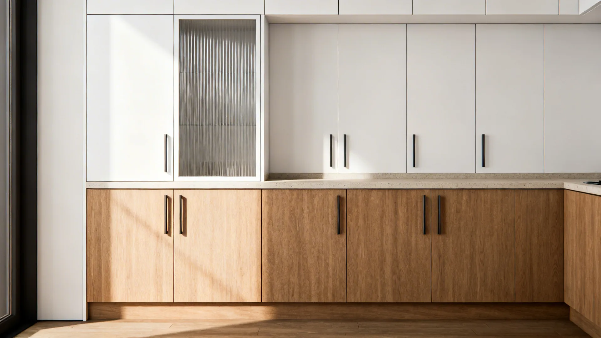 Idea 4: Warmth with Wood and Textured Laminates