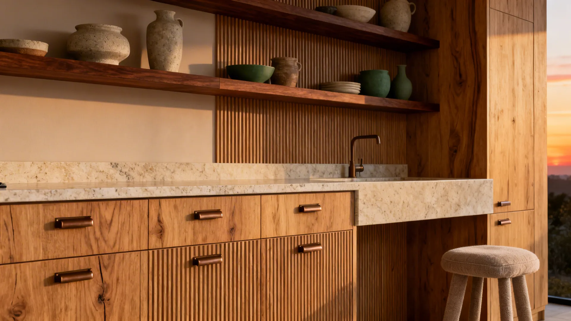 Warm woods and mixed textures