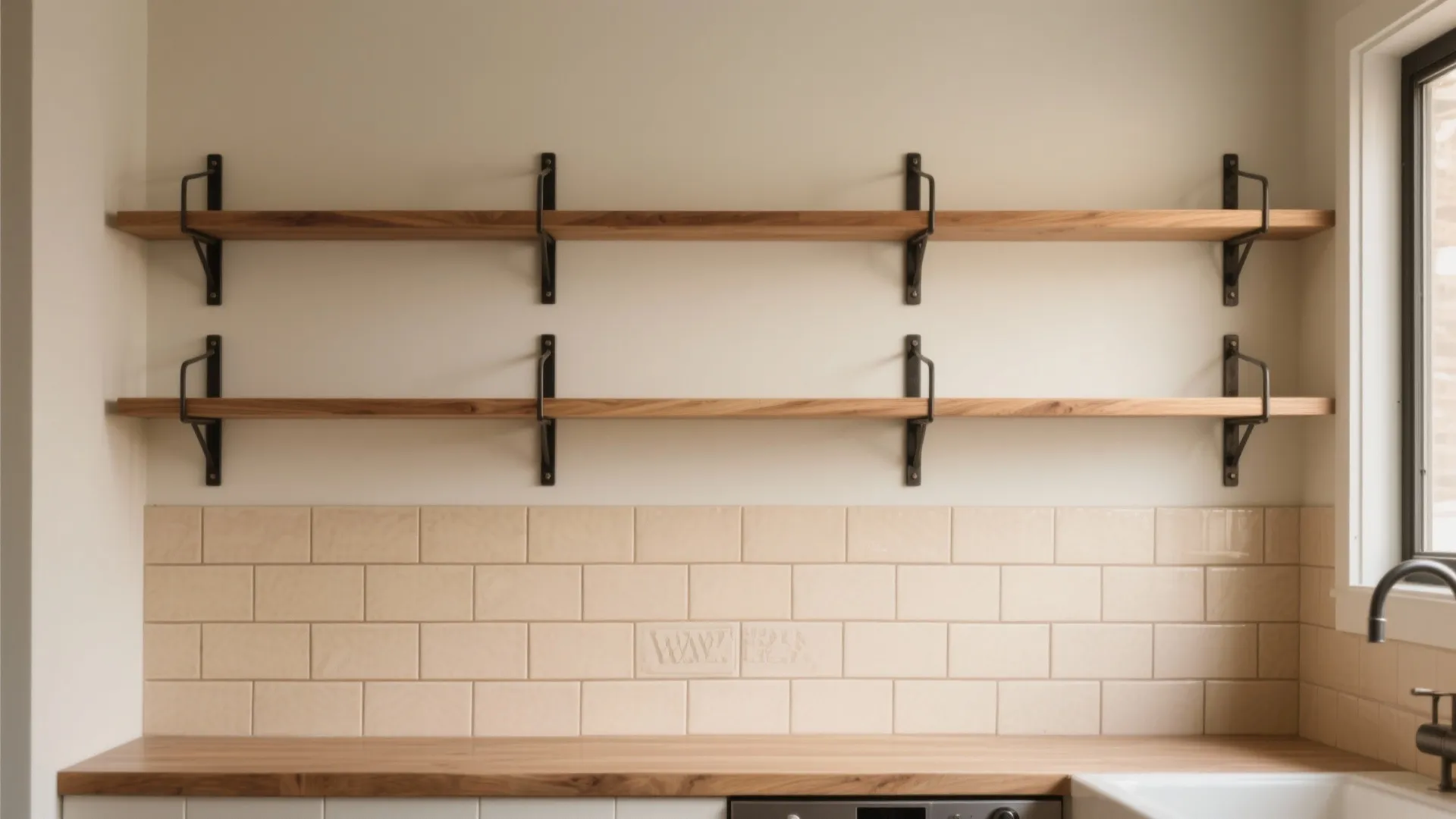 5) Warm neutrals with wood accents