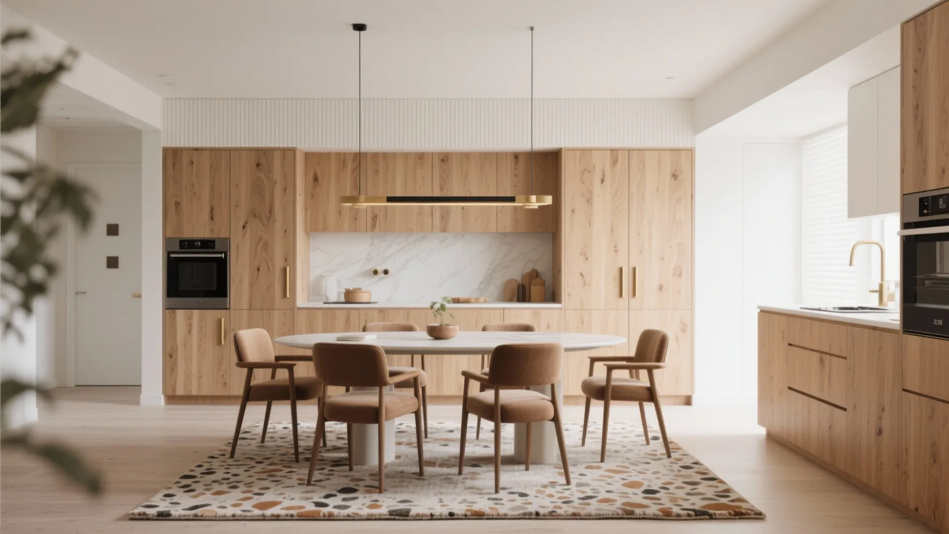 Warm wood tones to unify zones