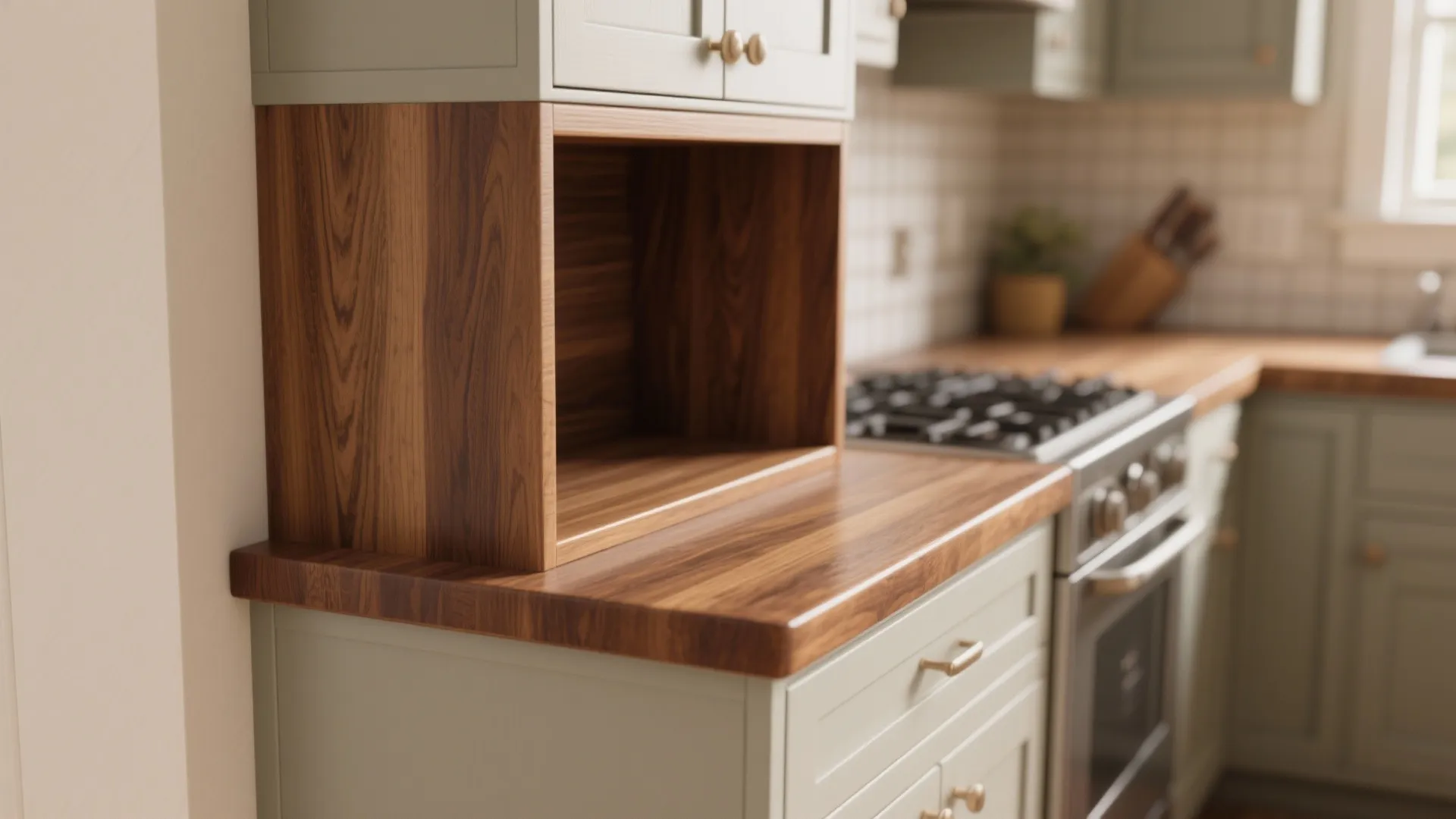 Warm wood accents to soften the space