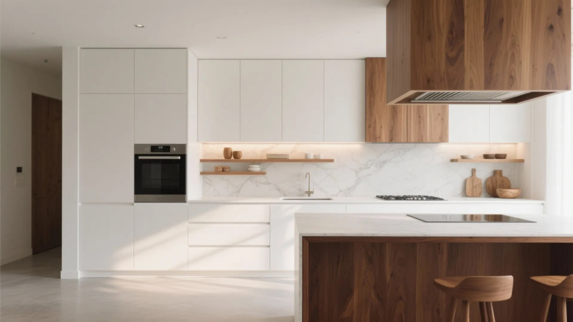 Warm Wood Accents to Soften the Modern Look