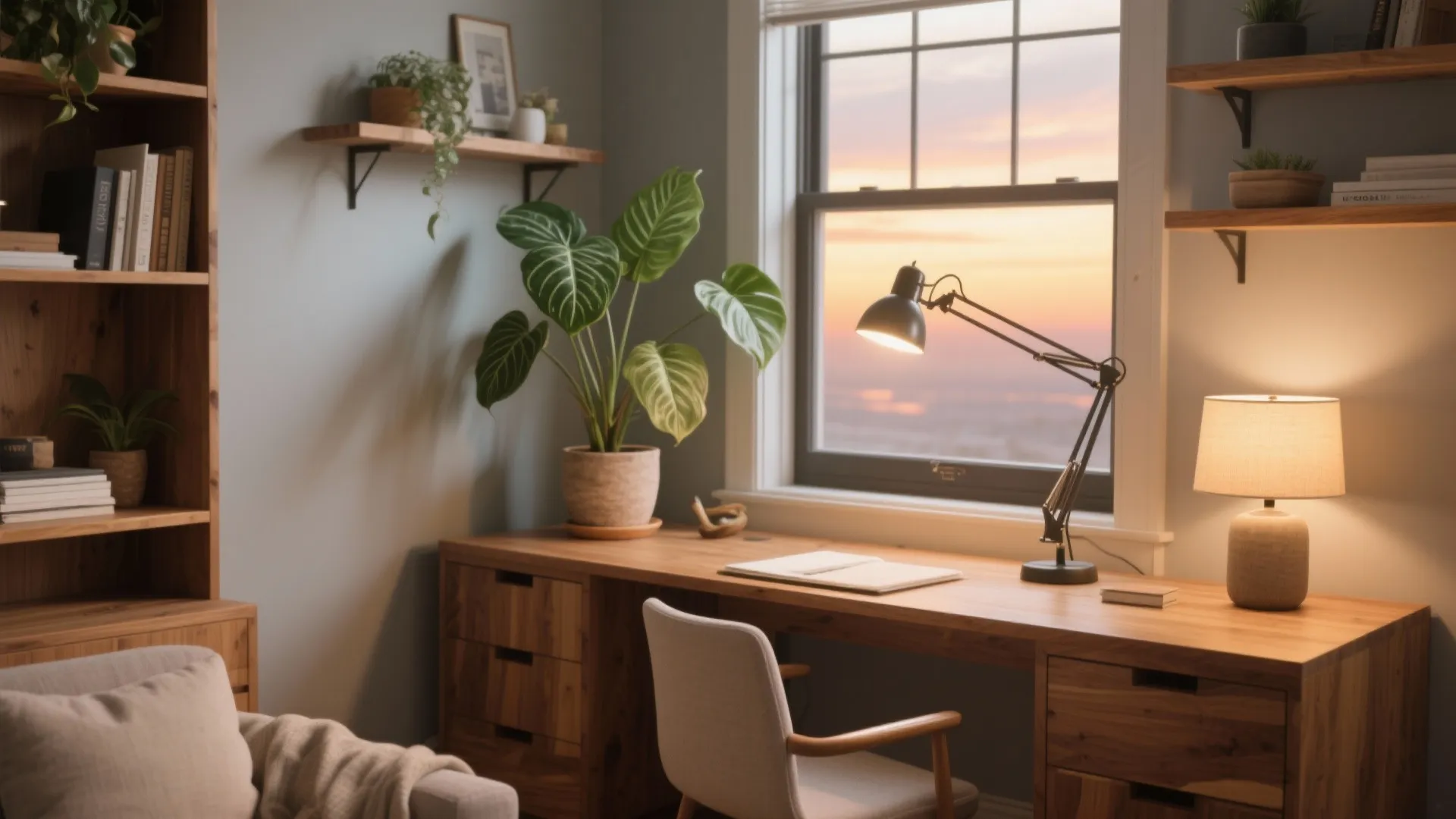 Warm wood, plants, and human-friendly light