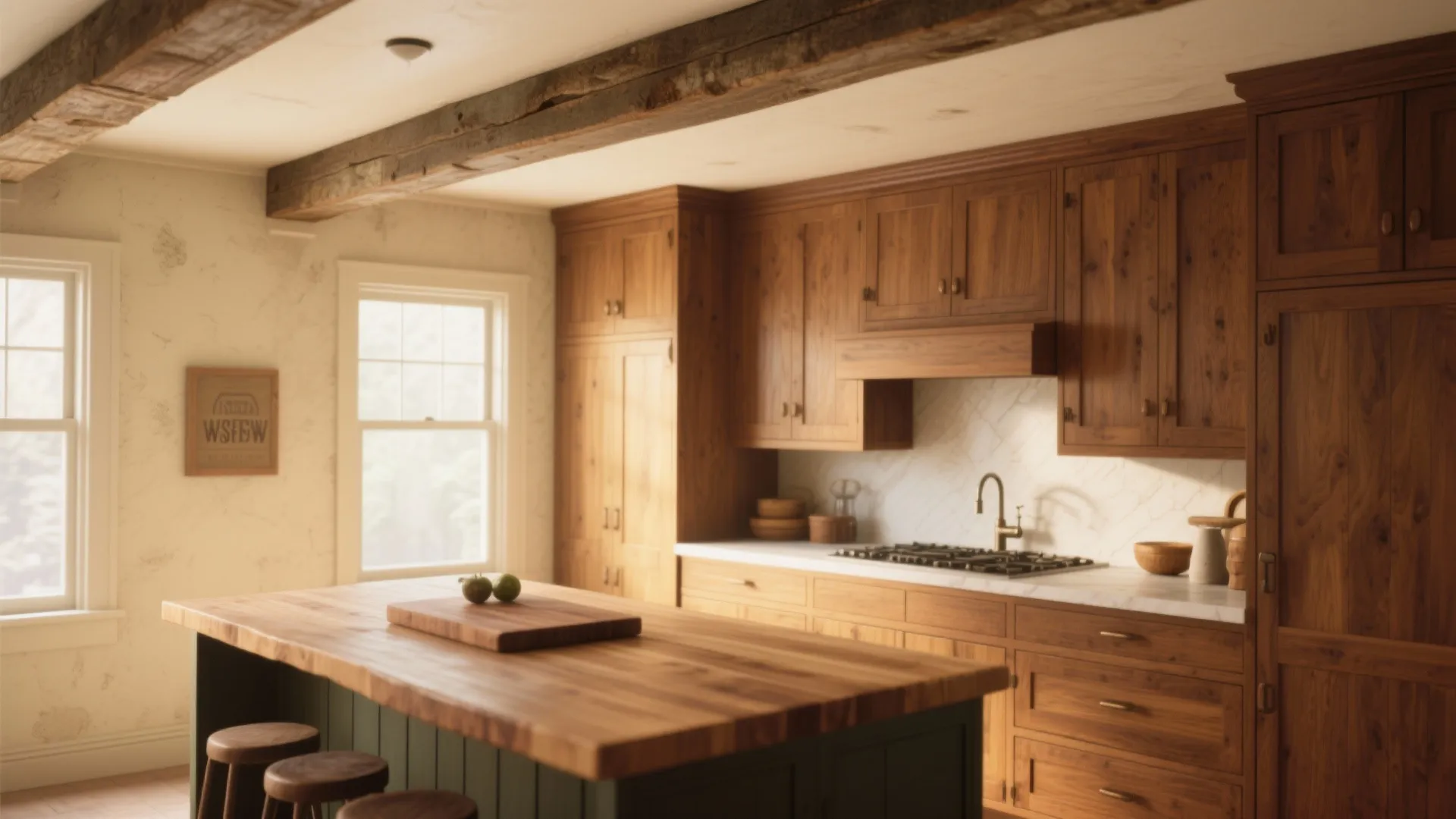 2. Warm Woods and Exposed Beams (Even Faux Ones)