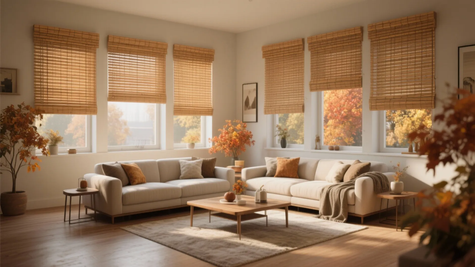 7. Roman Shades in Warm Weave