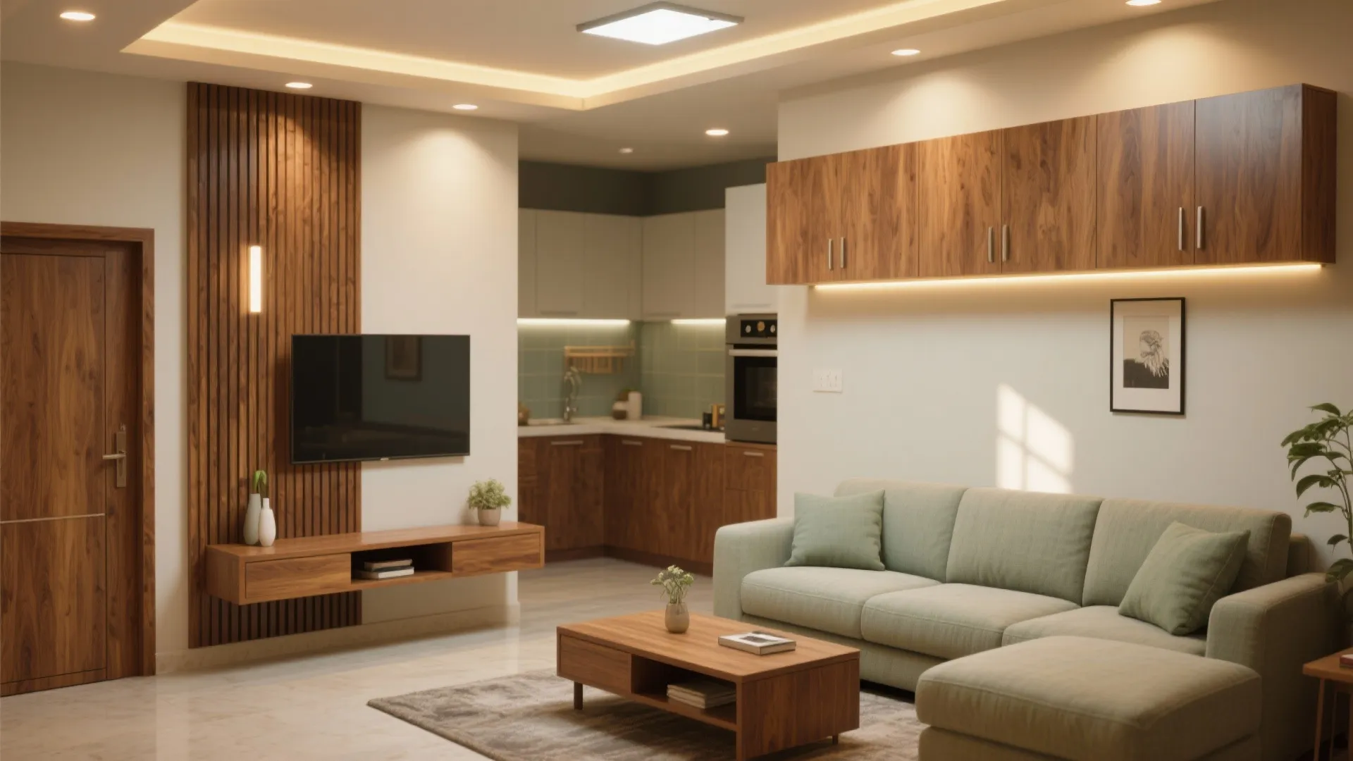 Warm Wood Accents and a Calm, Neutral Palette