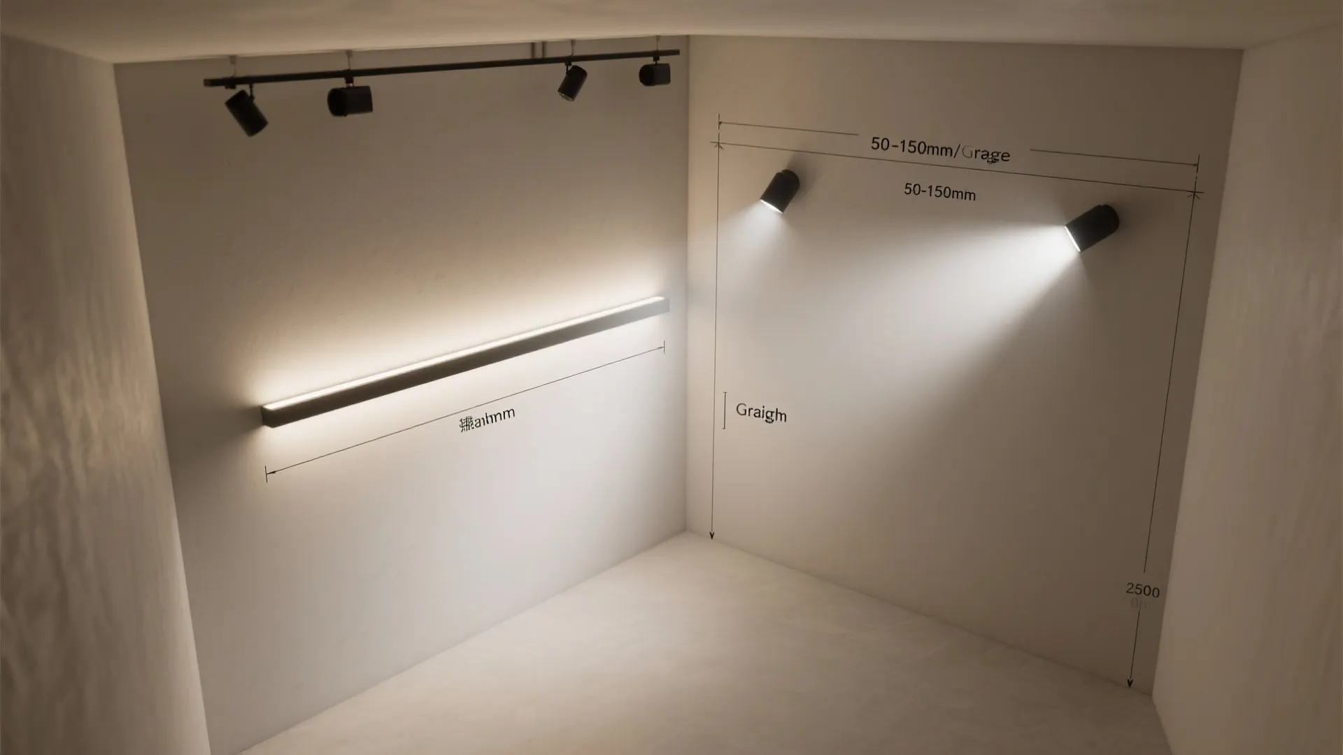 Wall Washing and Grazing to Stretch Space