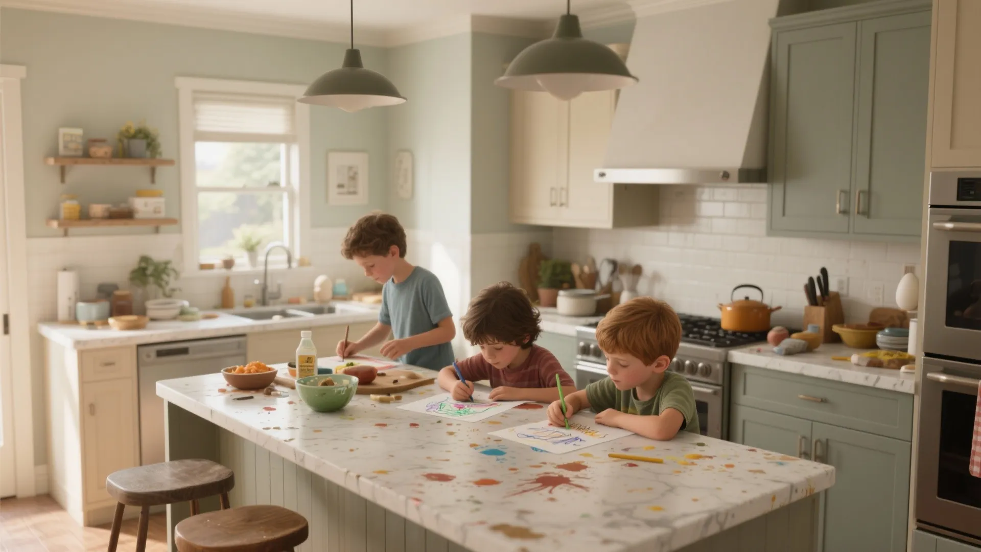 3. Washable, stain-resistant walls for active zones