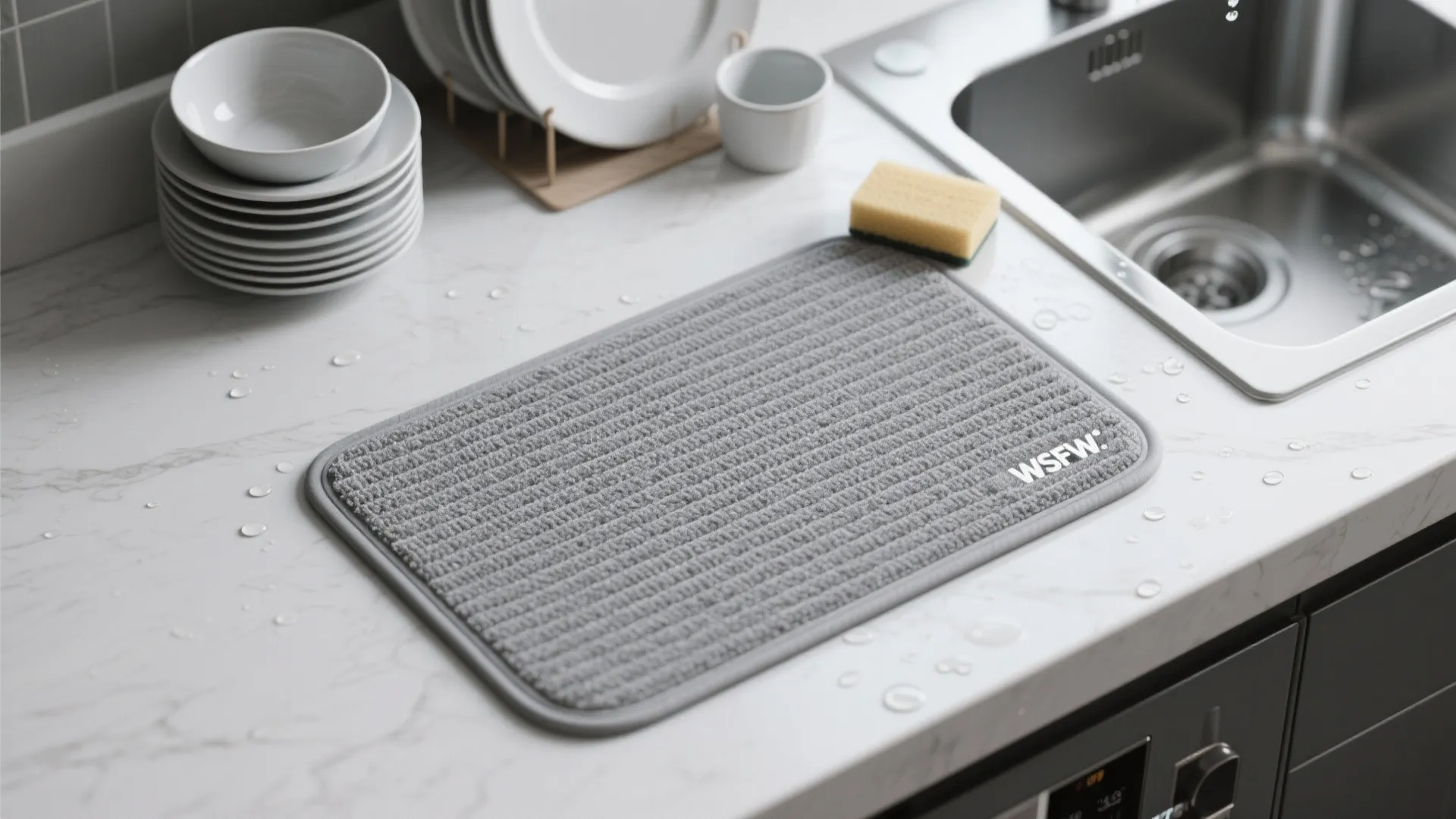 5. Machine-Washable Grey Mat for Practical Everyday Use