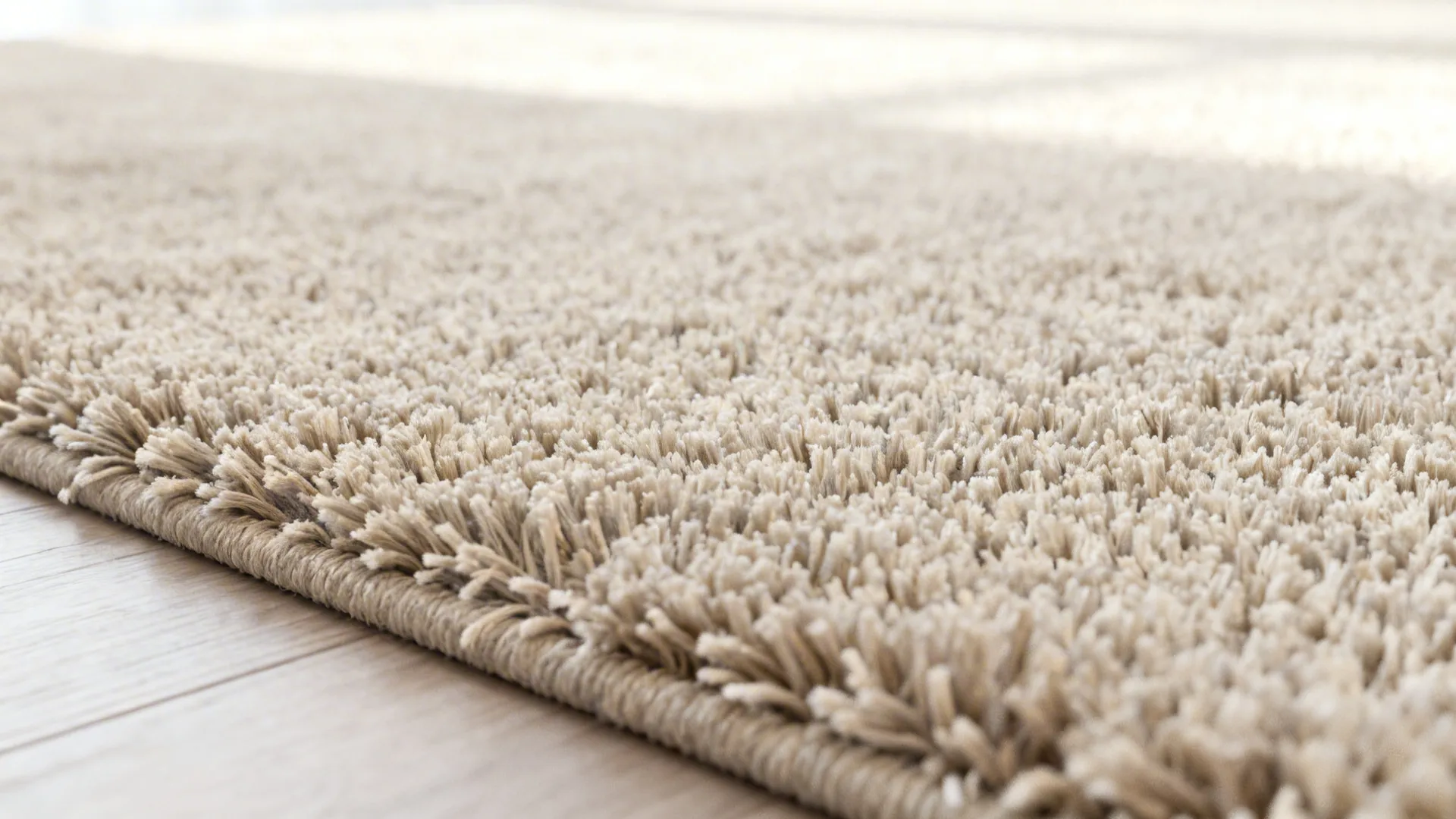 Close-up of a machine-washable shag alternative showing short, dense, plush fibers.