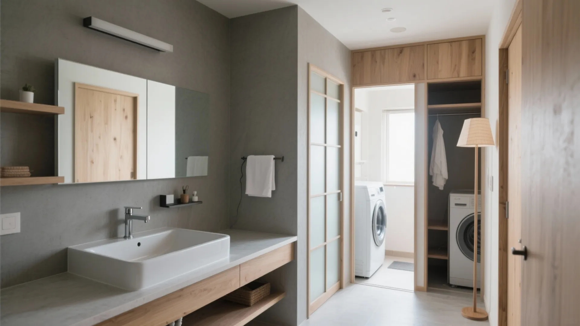 Tips 3: 洗面と脱衣を分離し、朝の渋滞を解消（動線計画 × 東京）