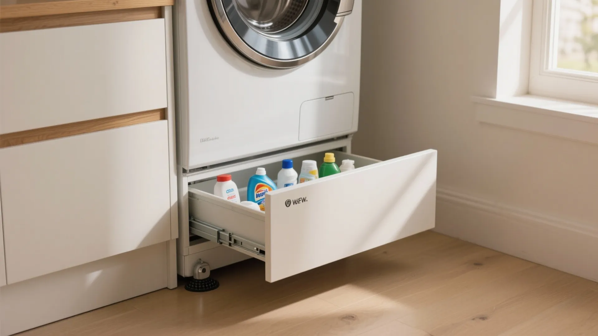 1. Elevate the Washer — Build a Short Pedestal with Storage