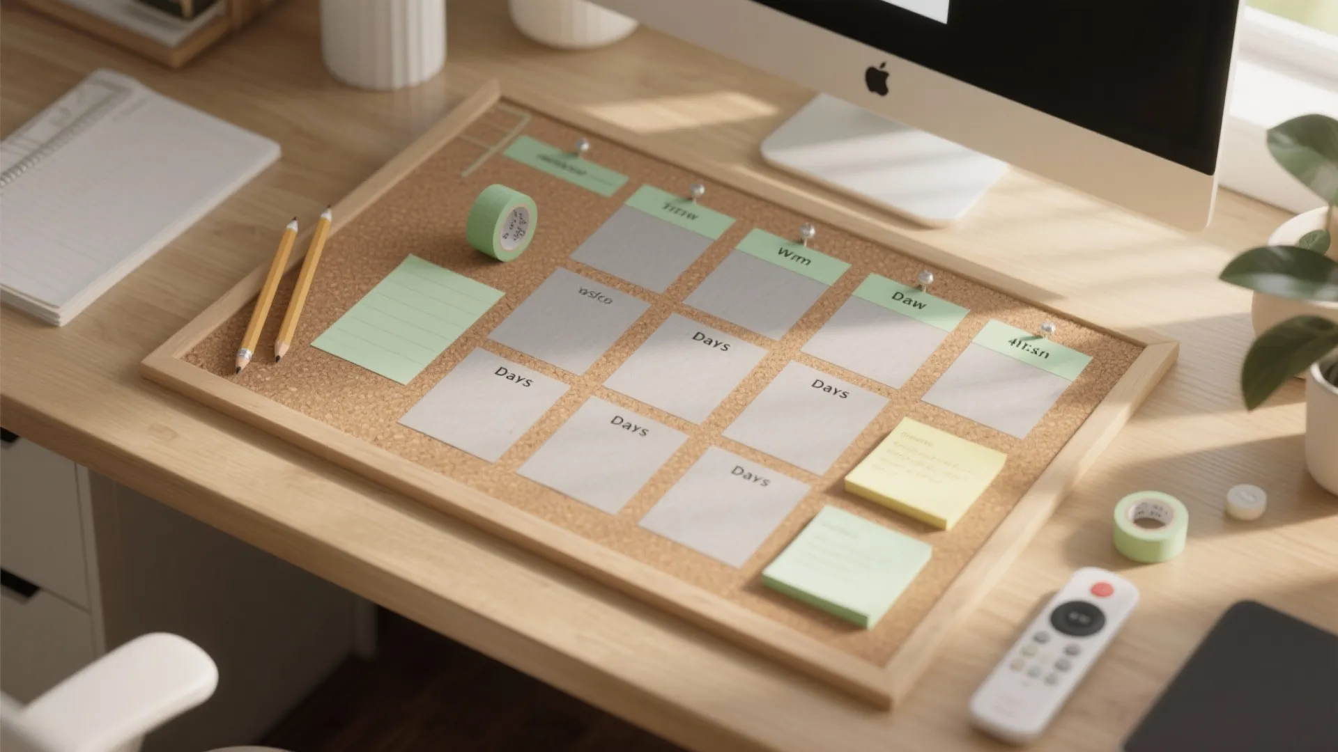 Washi Tape Planning Grid and Paper Pinboard