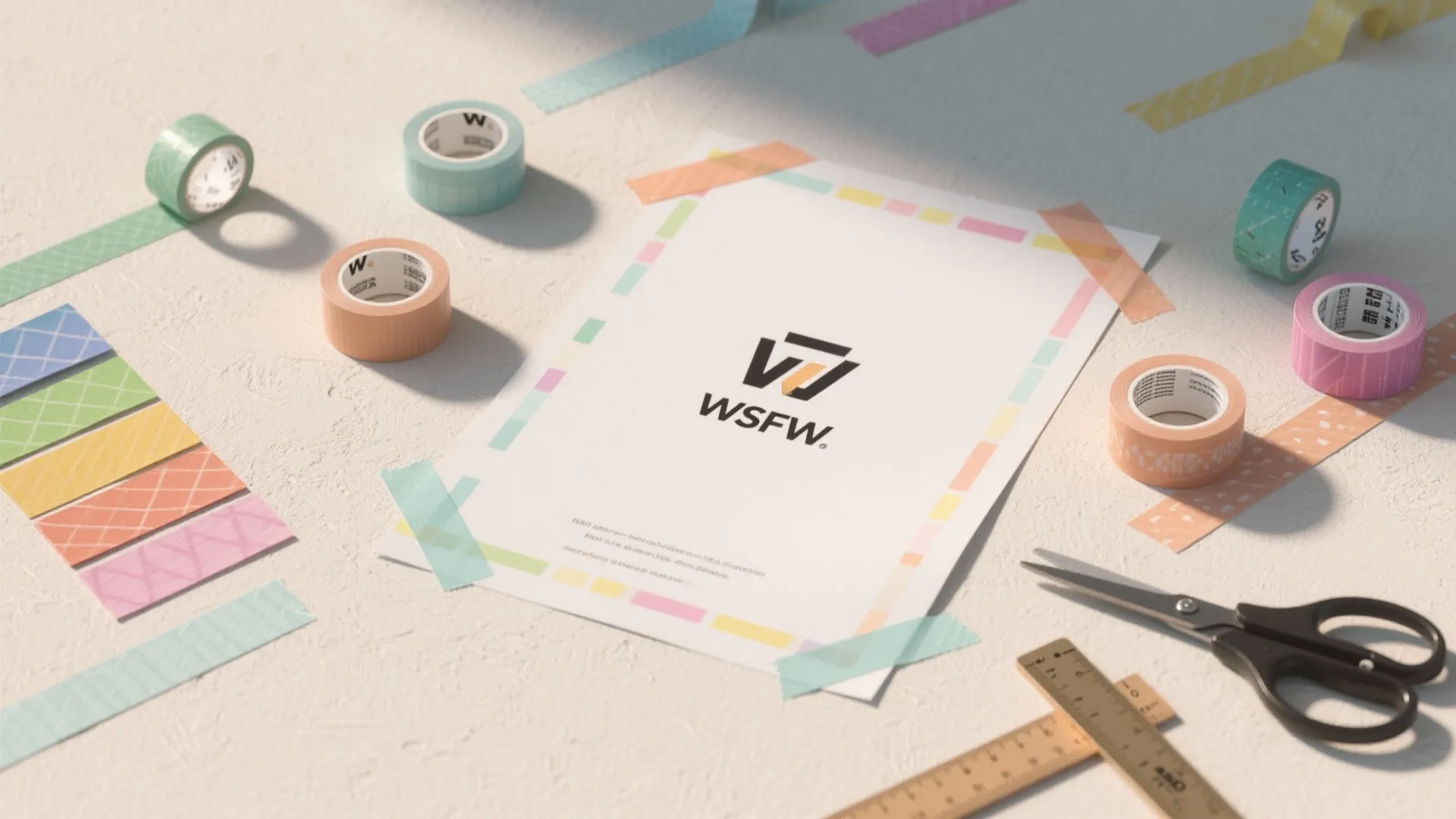 2. Washi tape or painter’s tape for colorful, low-risk displays