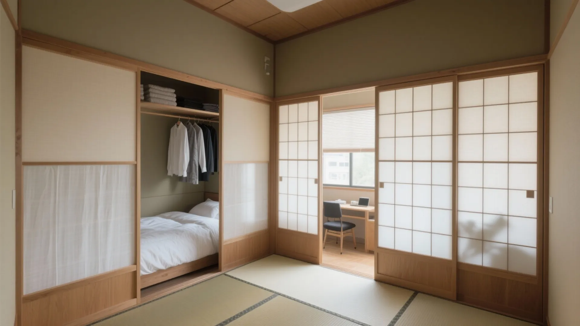 Tips 3: 和室は“可変”を前提に、パーテーションでゾーンを仕切る（収納技巧×東京小戸型）