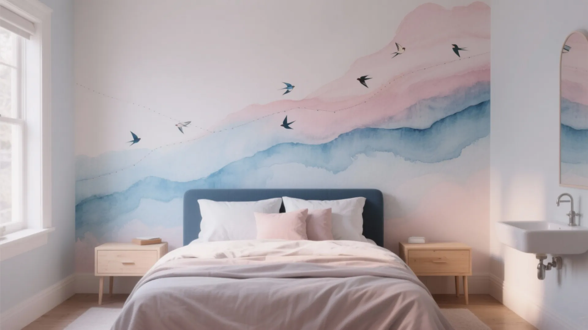 Watercolor Flight Path (soft gradients that glow)