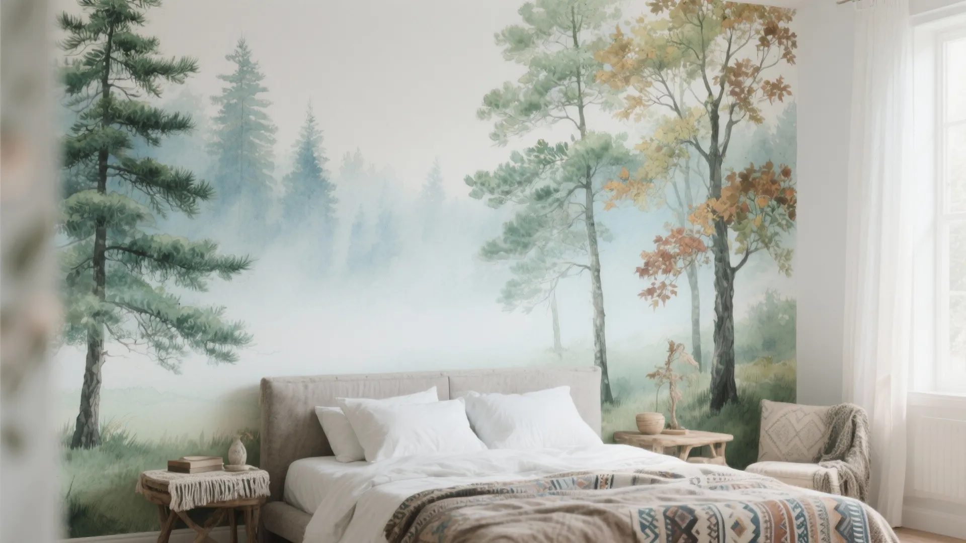 2. Watercolor Forest Scene