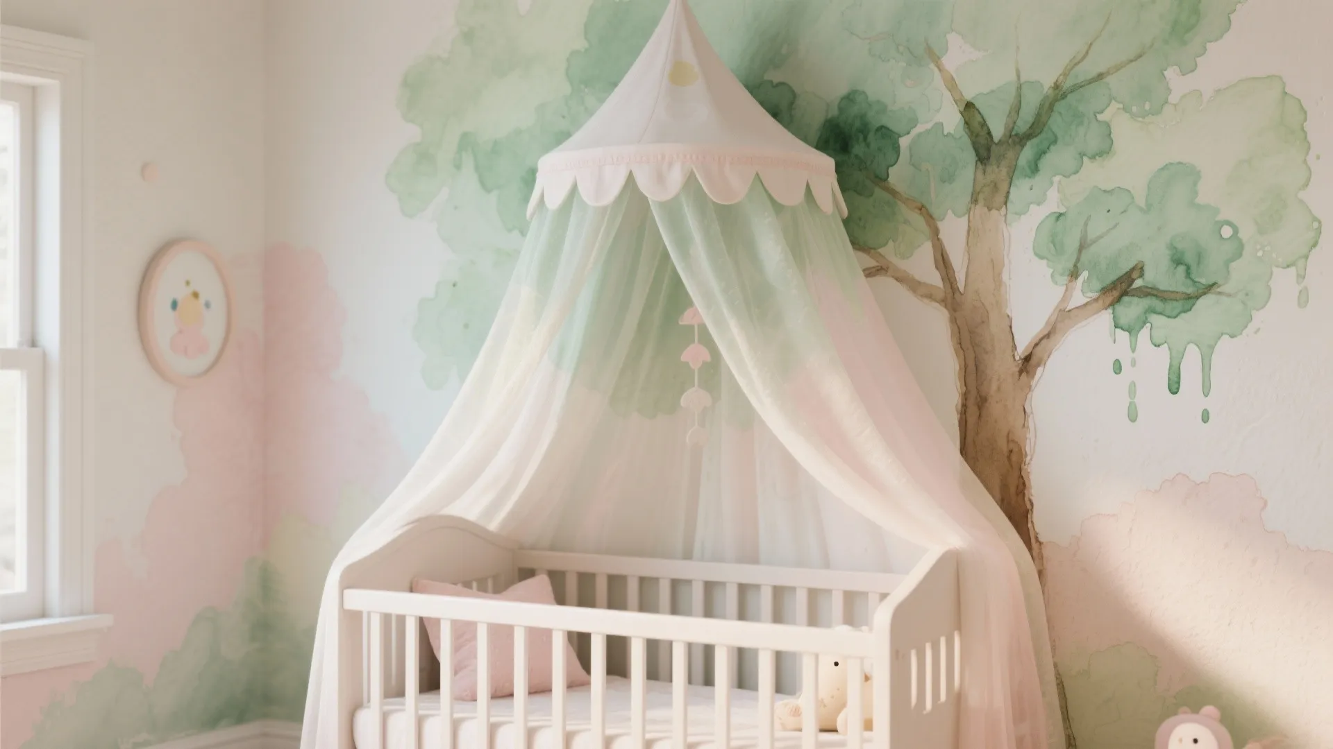 2. Watercolor Canopy in a Nursery