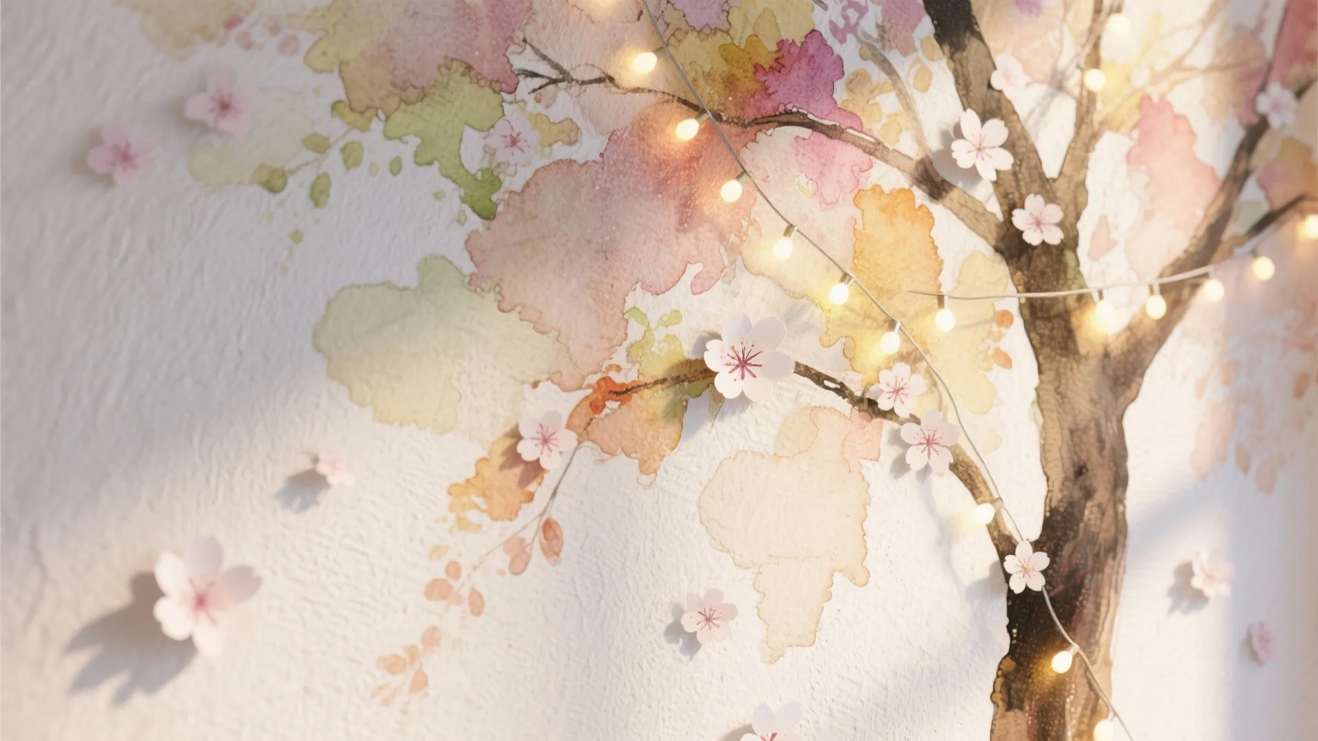 3. Seasonal Watercolor Tree Mural