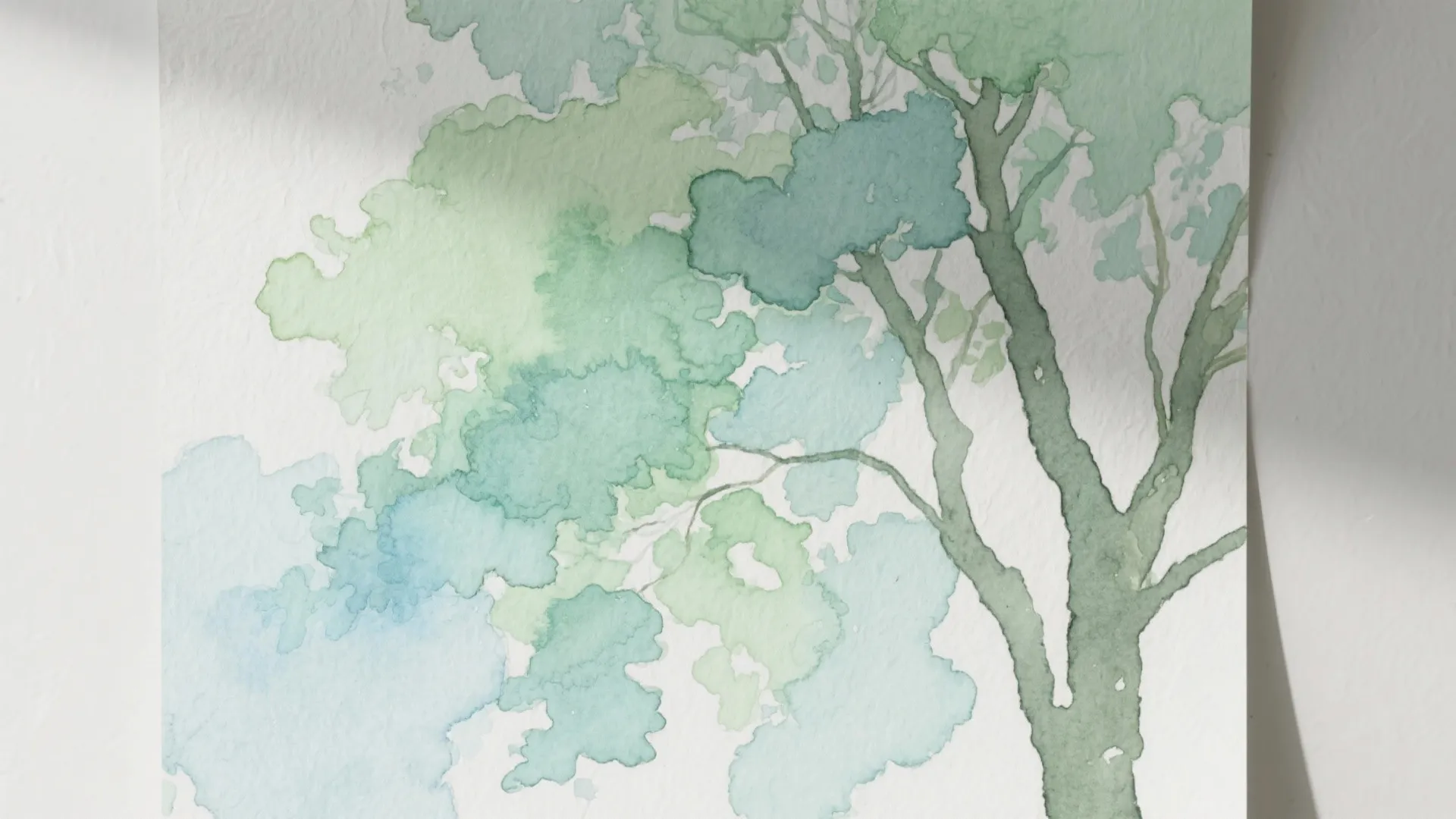 2. Watercolor Wash Trees