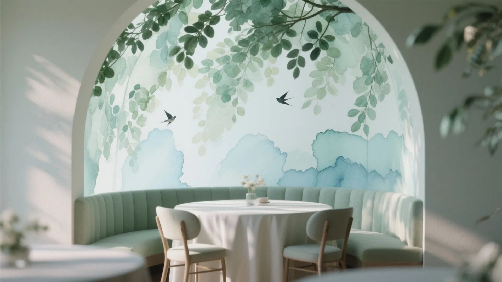 Botanical Watercolor Wall