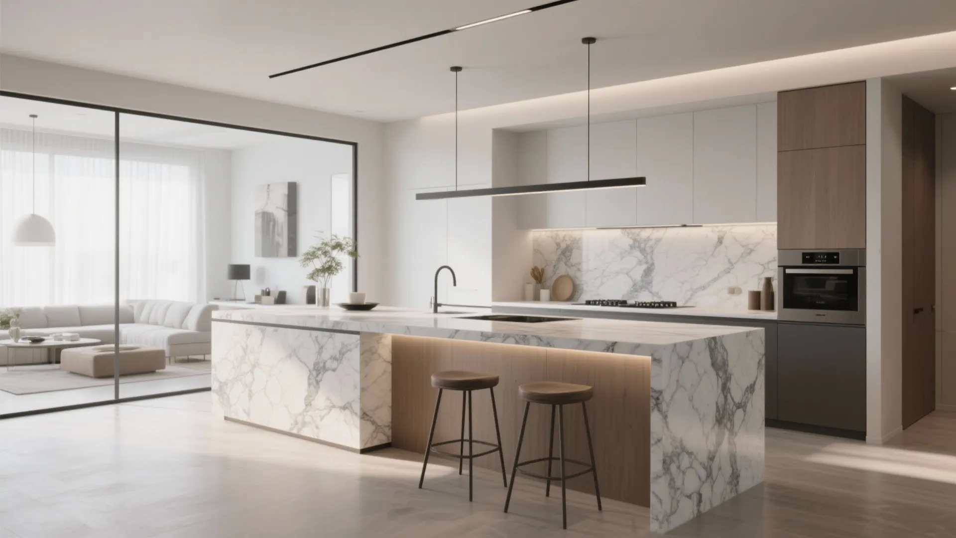 2. Waterfall Edge Countertops