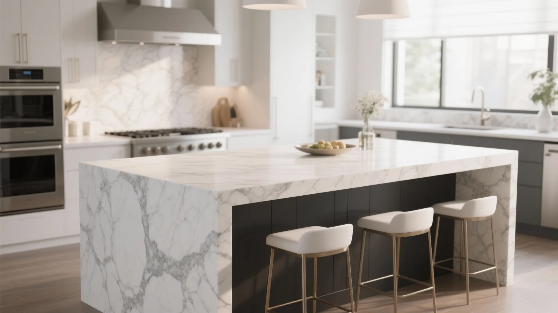 7. Waterfall Countertops