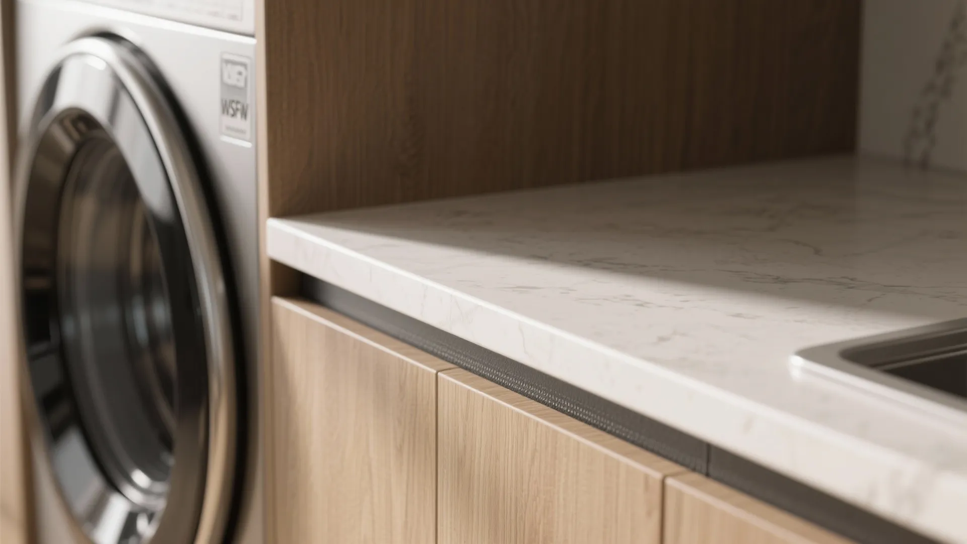 Built-in vanity niche for the washer