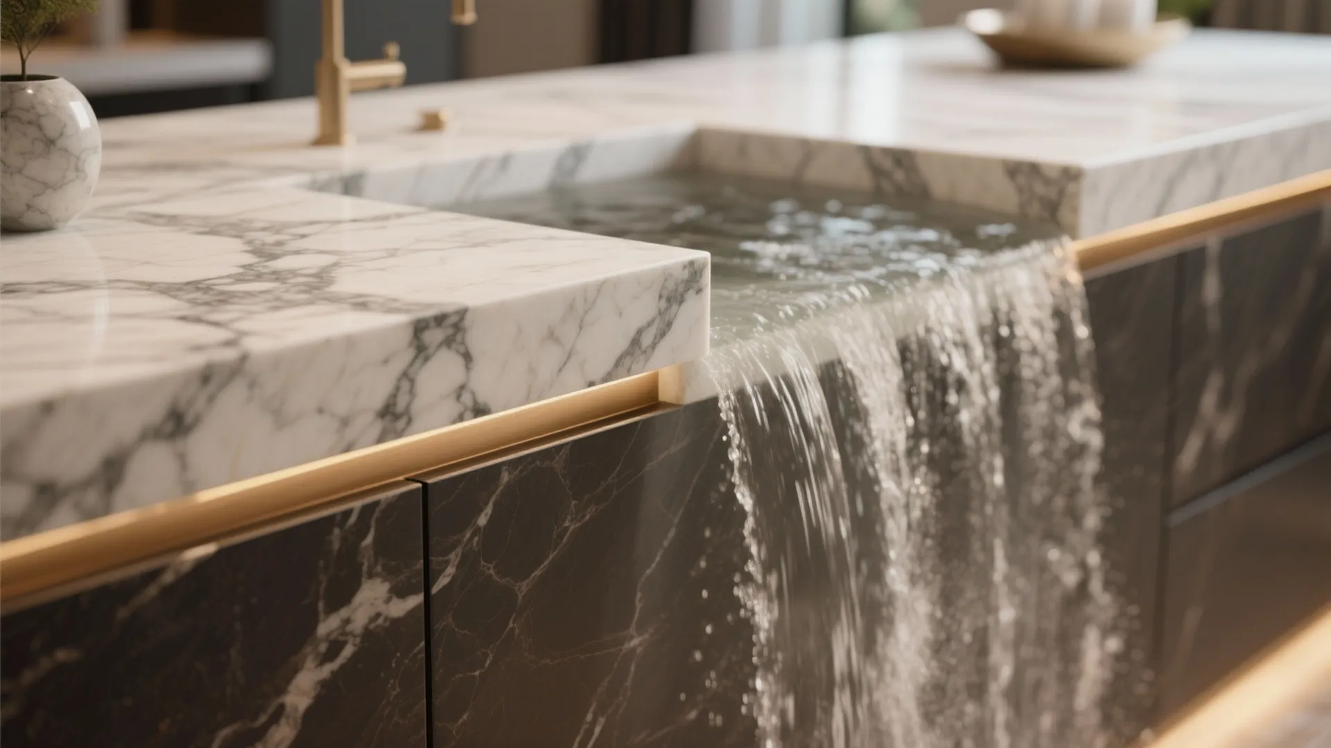 2. Waterfall Marble for Seamless Luxury