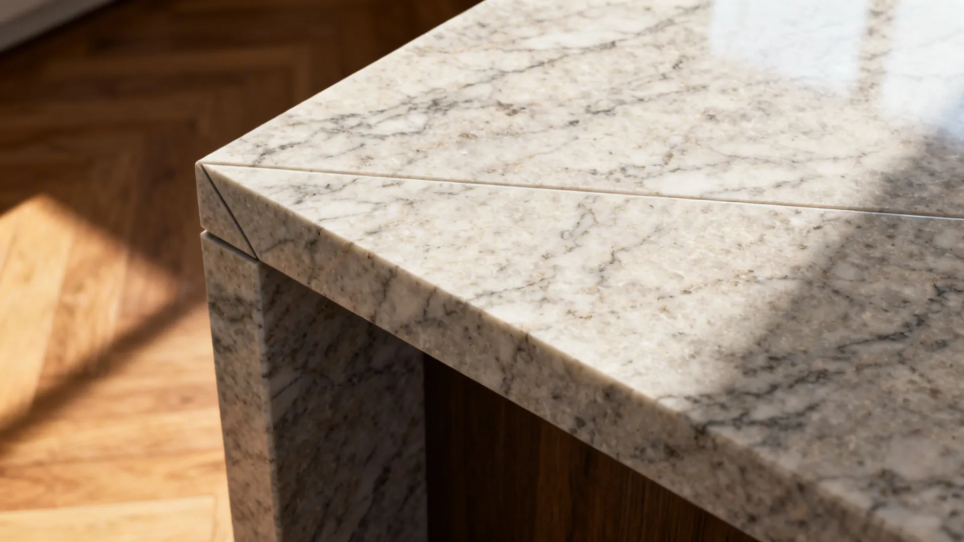 Waterfall Edge on a Micro-Island for Sculptural Impact