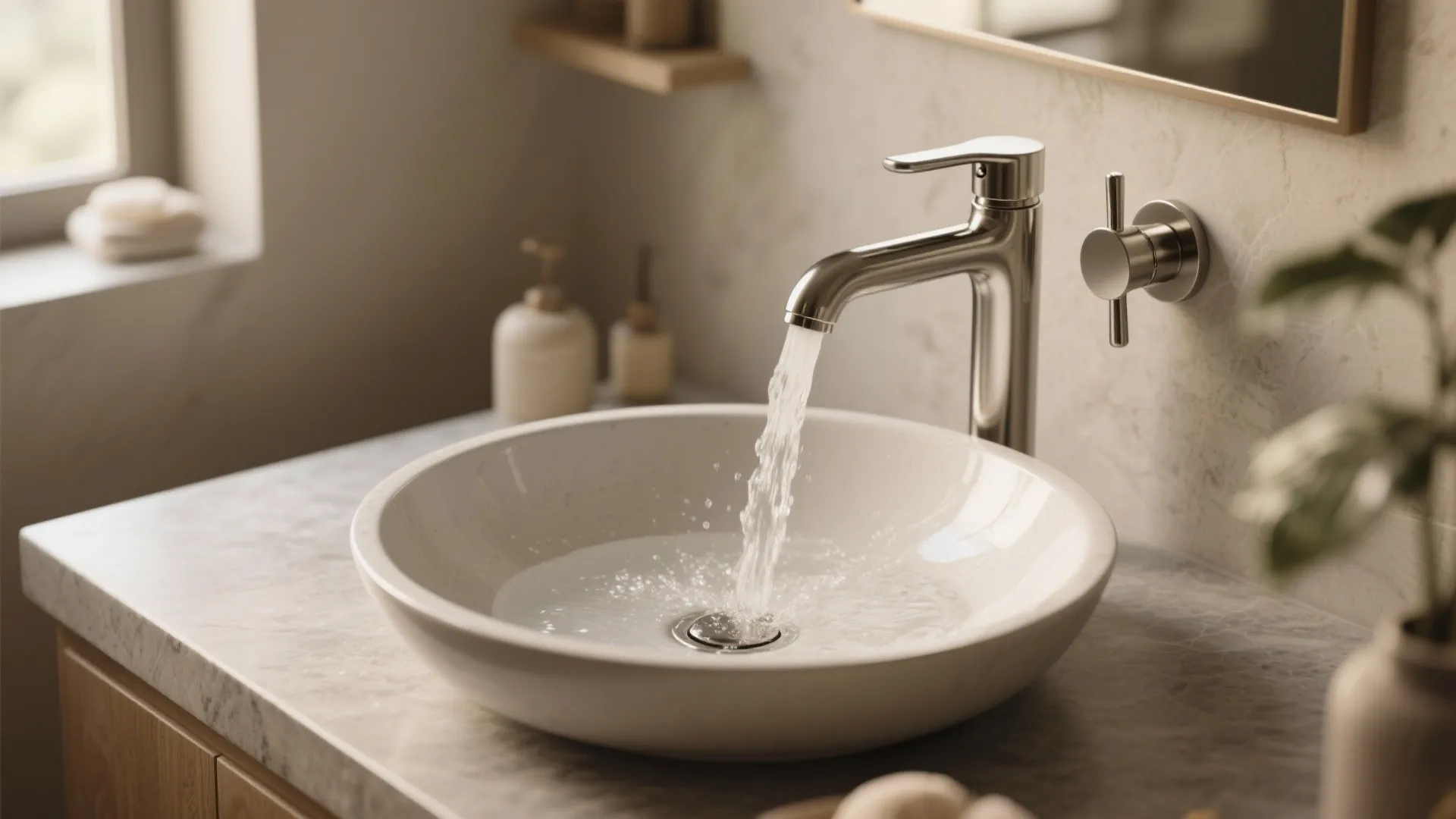 2. Waterfall spout with separate handles